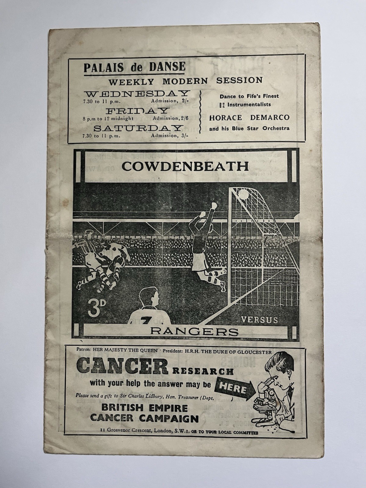 Scottish Cup 1958 Cowdenbeath v Rangers for sale on Ebay