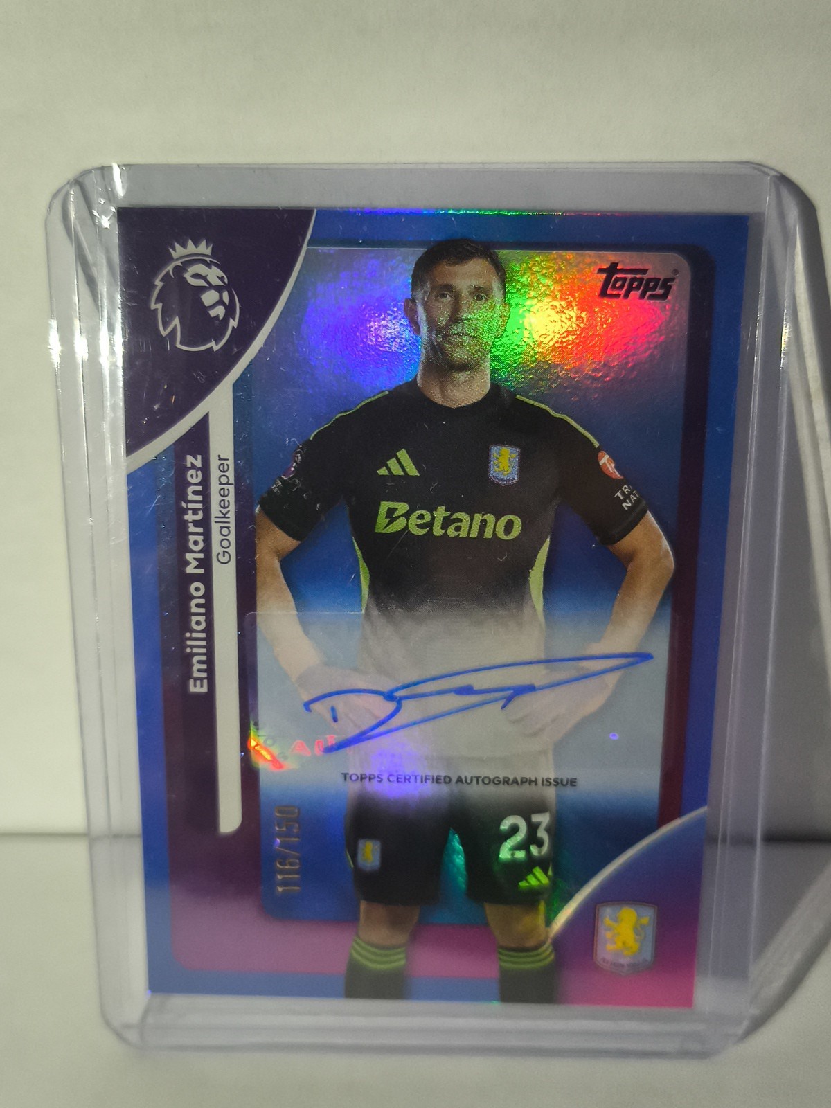 Emiliano Martinez Autograph /150 Blue Topps Premier League 2026 Aston Villa for sale on Ebay
