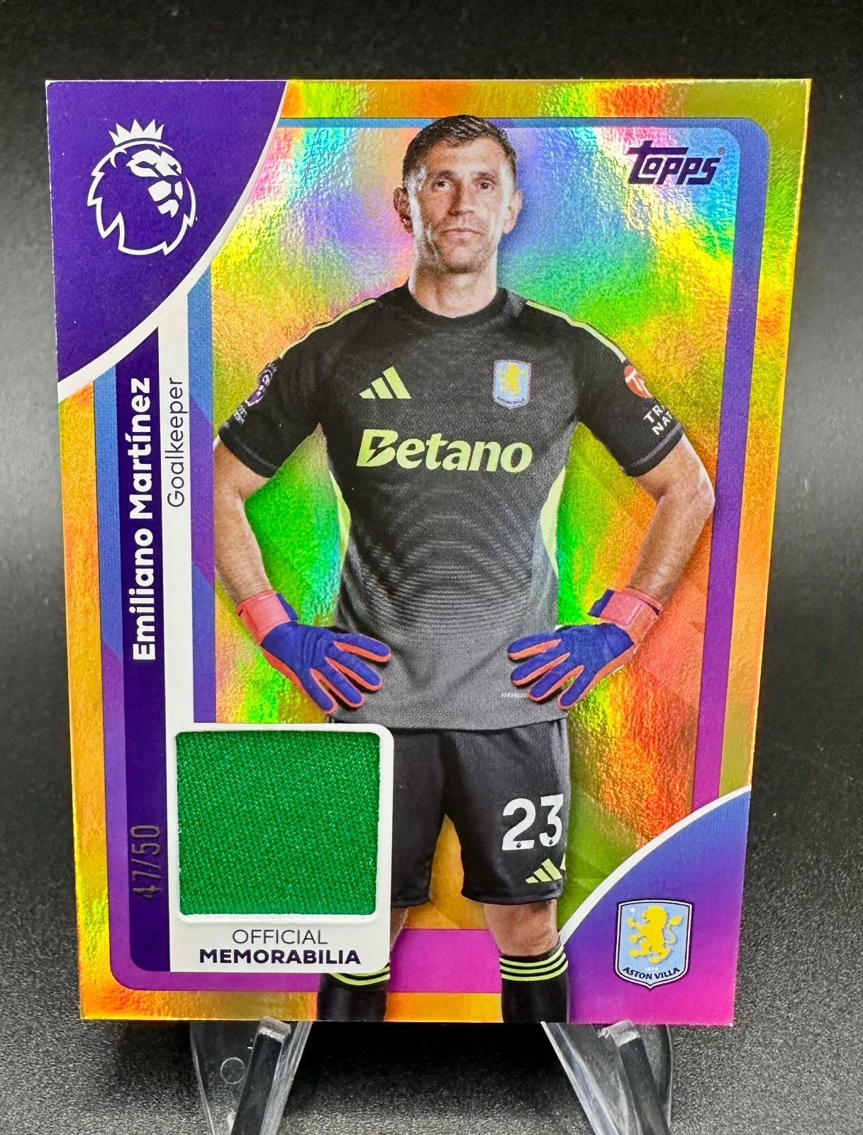 Topps Premier League 25/26 2026 # Emiliano Martinez RE-EM Villa Patch Relic /50 for sale on Ebay
