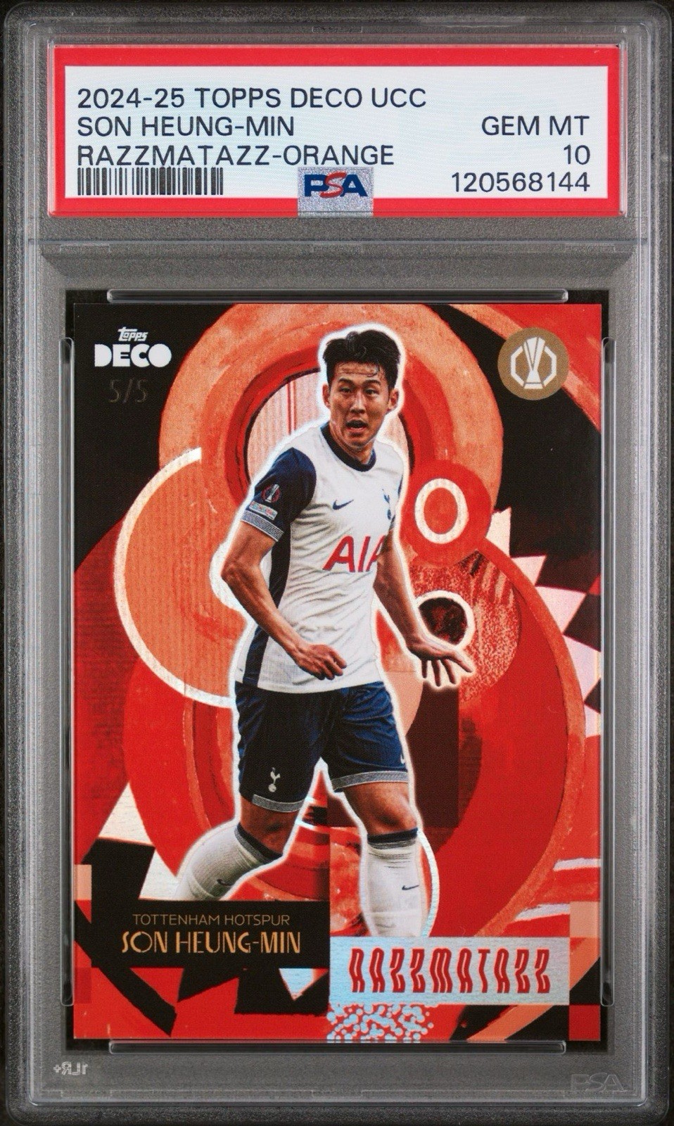 PSA10 Topps Deco 2024/25 Heung-Min Son Razzmatazz Tottenham Hotspur Spurs 5/5 for sale on Ebay
