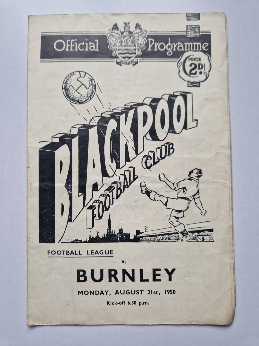 BLACPOOL v BURNLEY FOOTBALL PROGRAMME 1950-51 for sale on Ebay