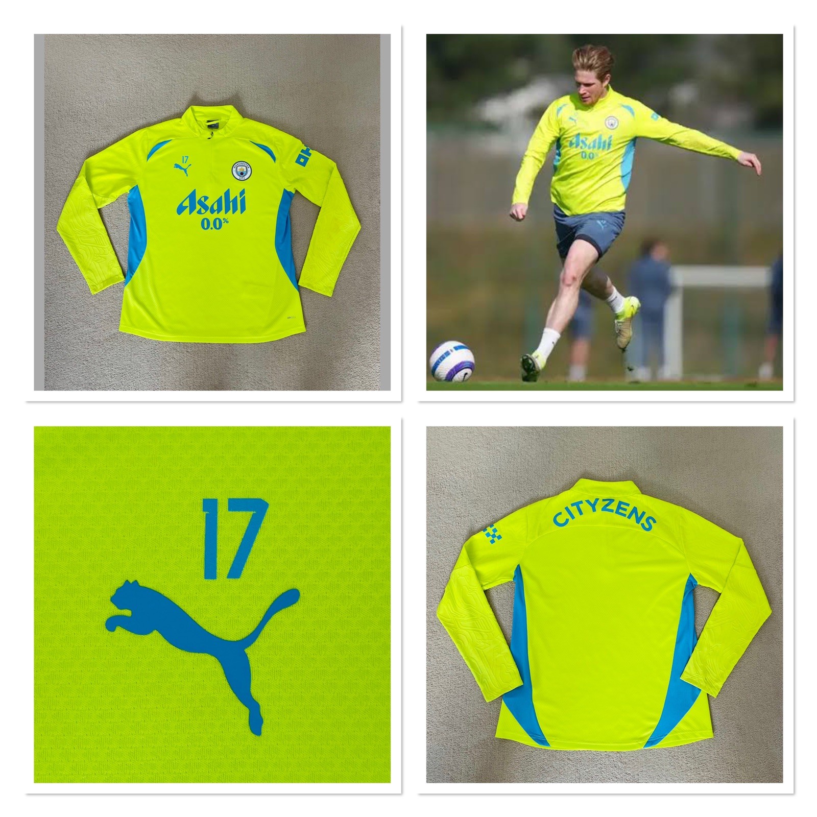 Manchester city puma player issue Player WORN pro training Jumper DE BRUYNE 17  for sale on Ebay