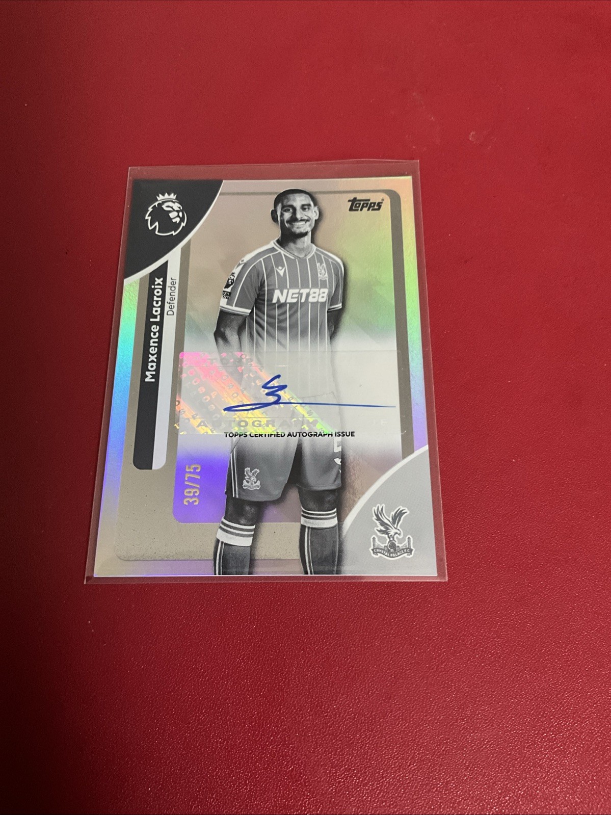 Topps Premier League 2025/2026 Maxence Lacroix Crystal Palace 39/75 Auto Rare for sale on Ebay