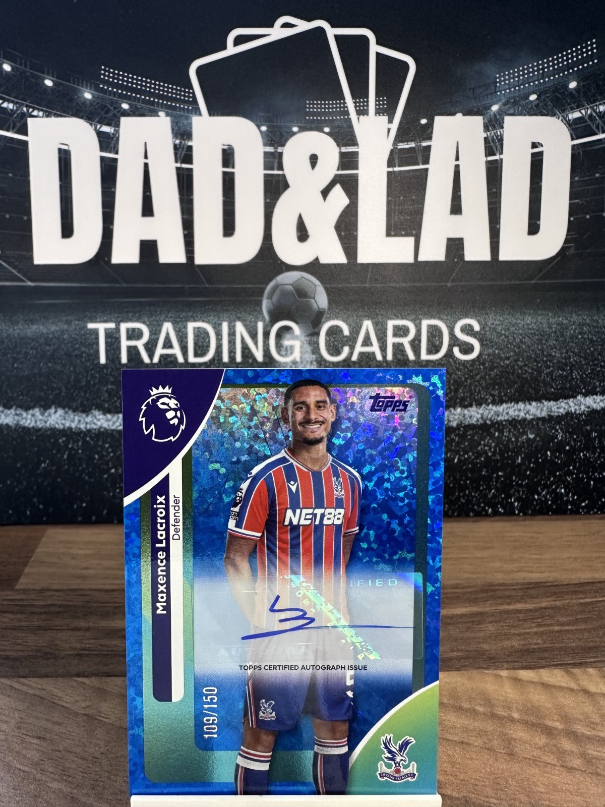 Topps Premier League 2026 Maxence Lacroix Palace Blue parallel Auto 109/150 for sale on Ebay