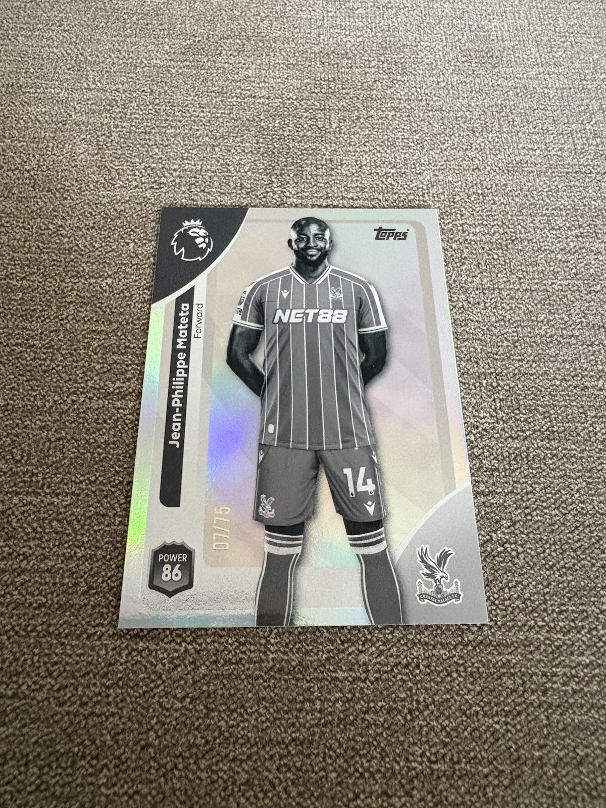 Topps Premier League 2026 Mateta Black & White Rainbow Palace Parallel /75 for sale on Ebay