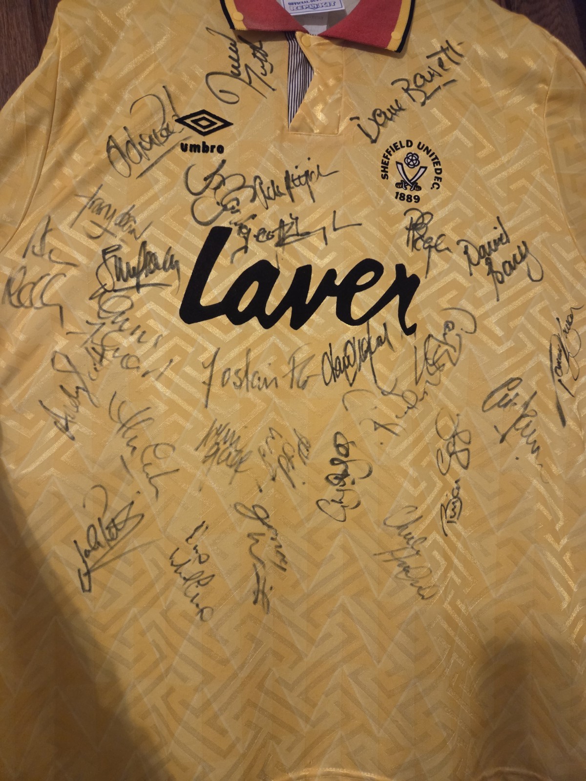 Sheffield United  Signed Shirt Yellow Away 1991/1993 for sale on Ebay