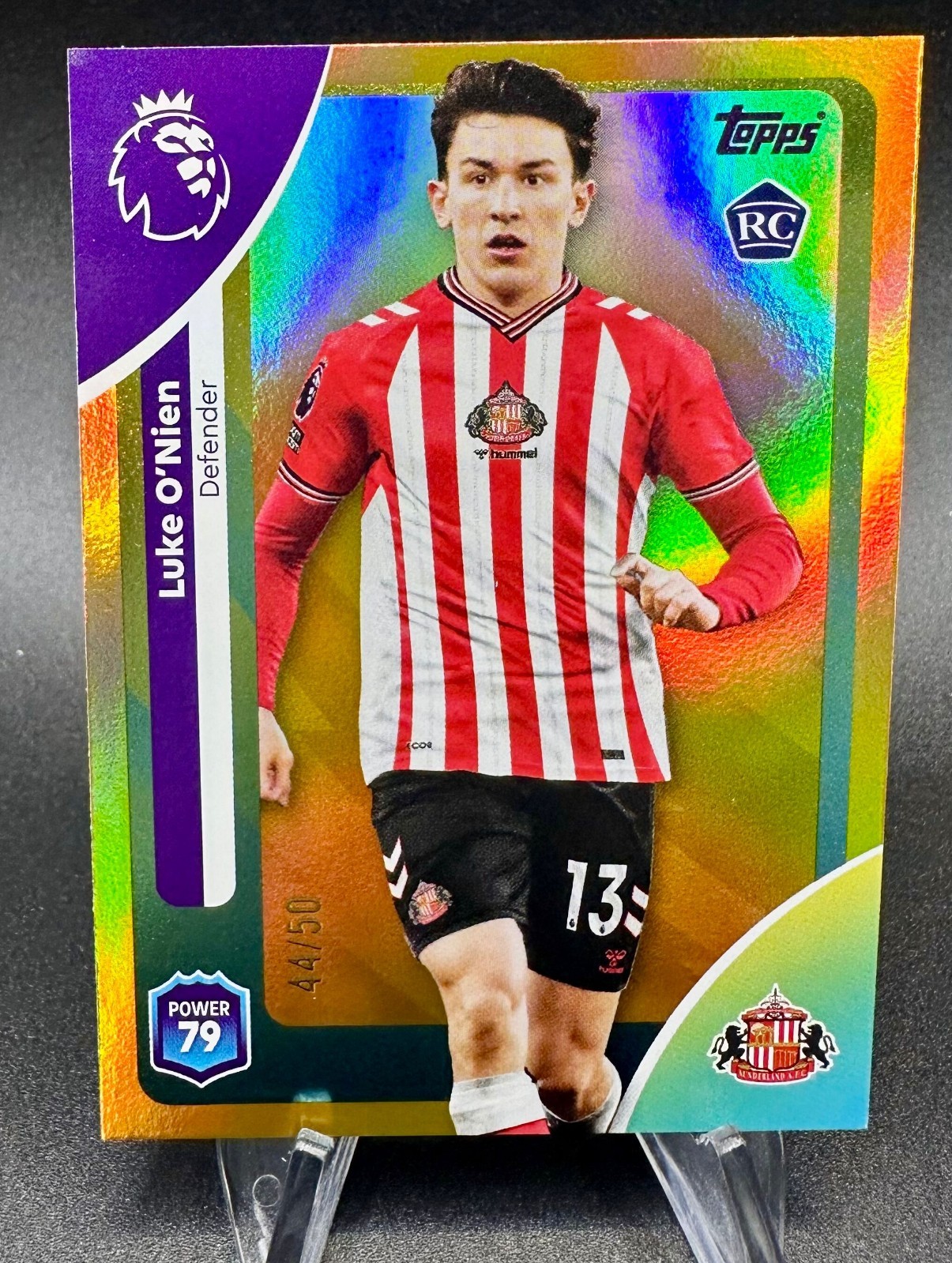 Topps Premier League 25/26 2026 Luke O'Nien 347 RC Sunderland Gold Parallel /50 for sale on Ebay