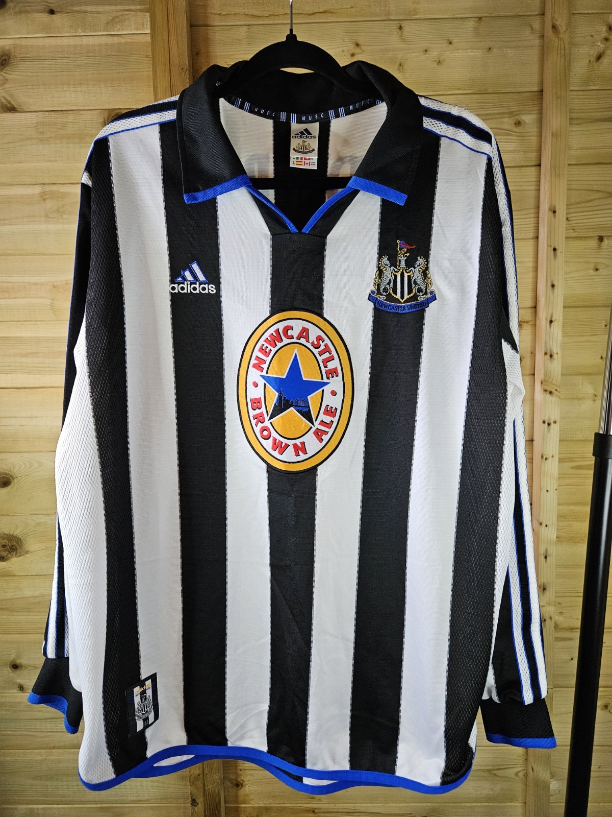 Rare Original Long Sleeve Newcastle United 1999/2000 Home Shirt XL 7 Dyer ADIDAS for sale on Ebay