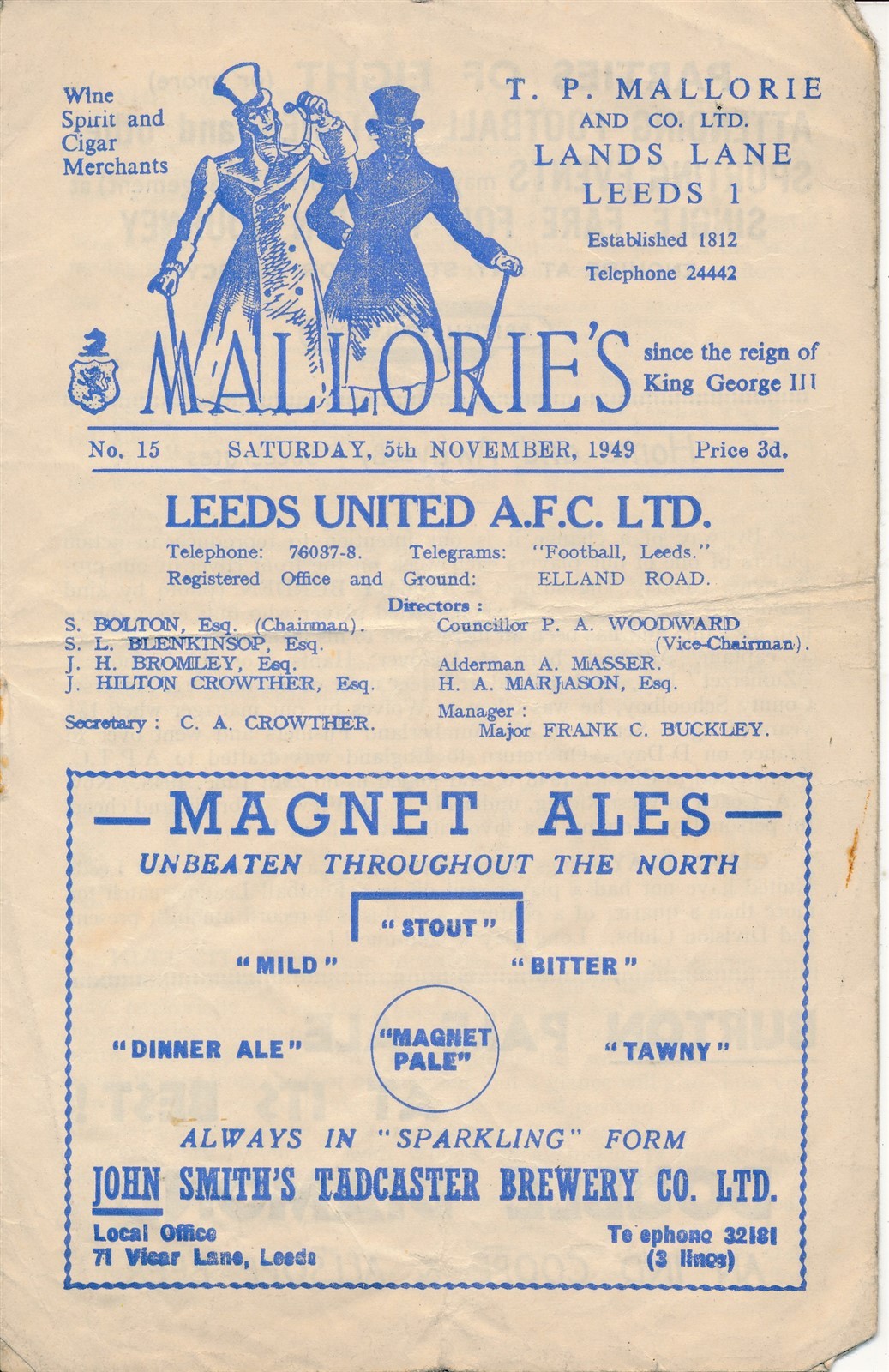 Leeds United v Sheffield Wednesday 1949/1950 - Football programme for sale on Ebay