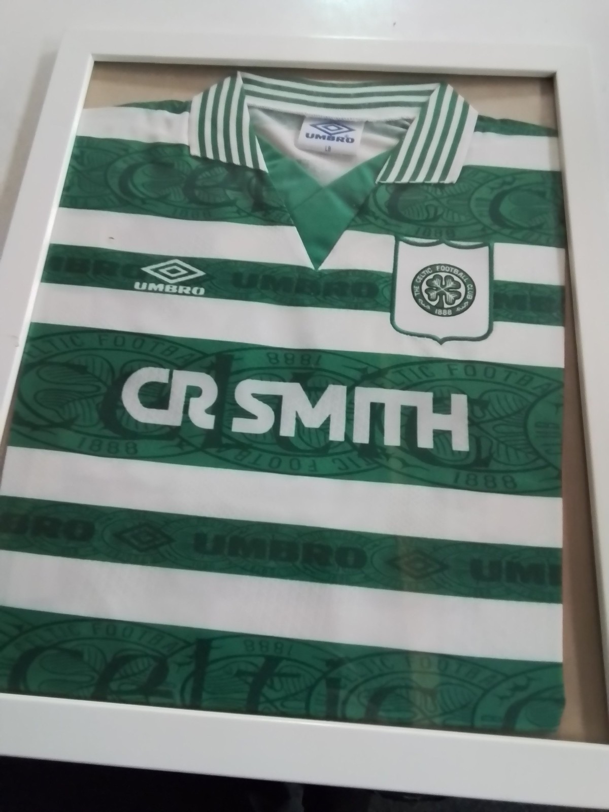 Umbro Celtic FC Home Shirt Green White Stripes Size L - #5047 for sale on Ebay