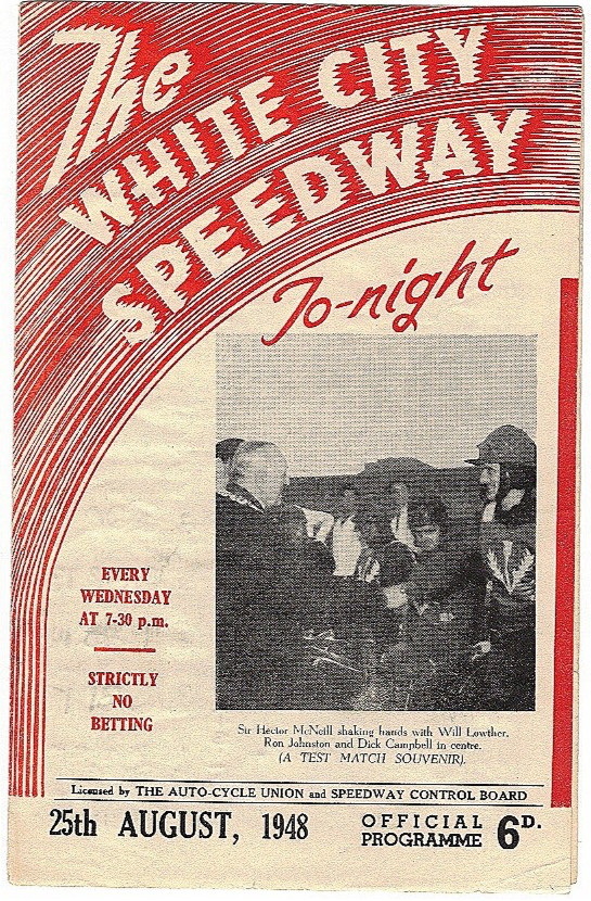GLASGOW WHITE CITY  v  MIDDLESBROUGH PROGRAMME,  25th AUGUST 1948 for sale on Ebay