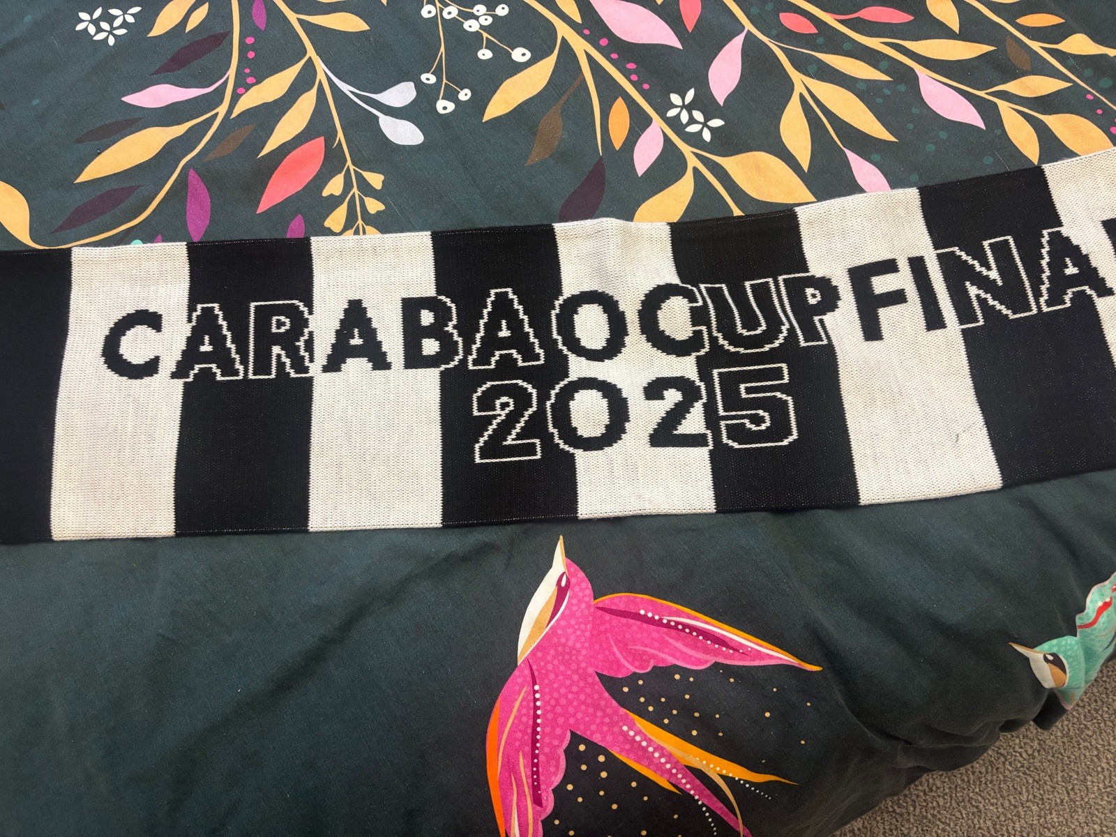 Newcastle United Carabao Cup Final Wembley 2025 Match Scarf for sale on Ebay