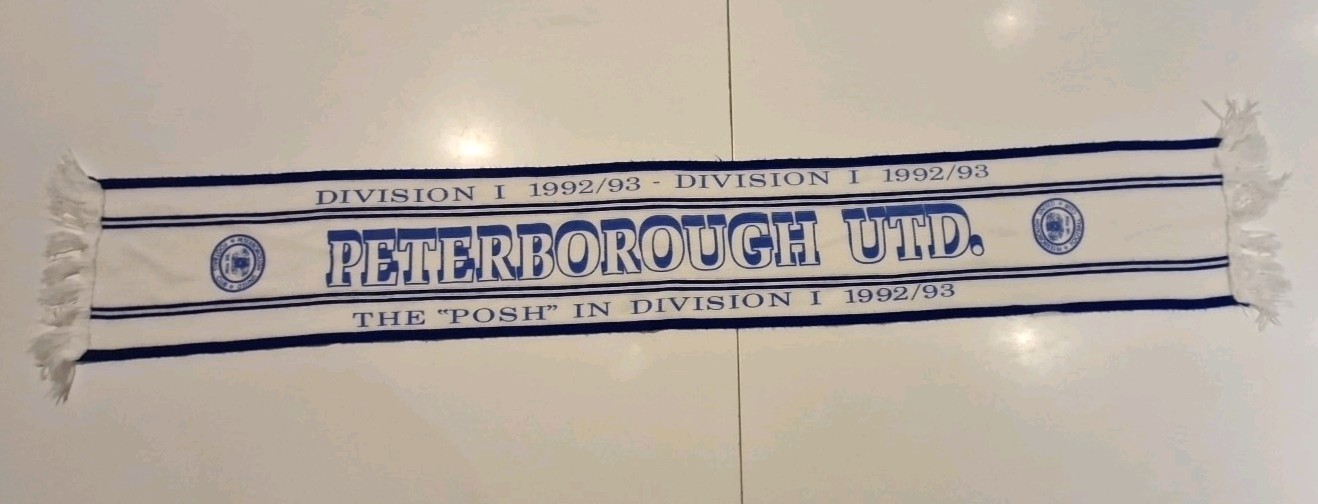 Peterborough United Football Scarf, Division 1, 1992/93 for sale on Ebay