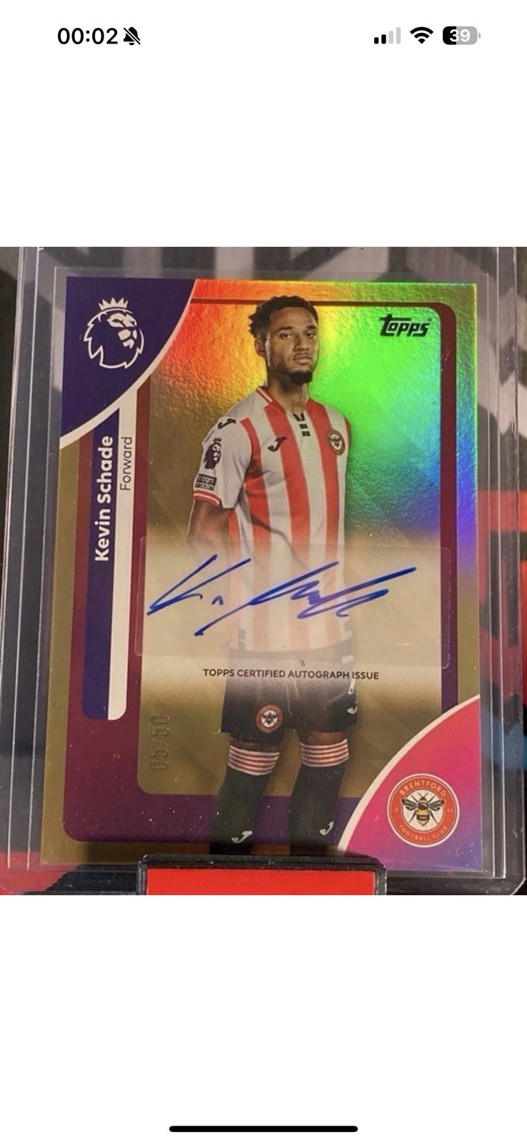 5/50 Auto Kevin Schade Brentford Topps 2026 for sale on Ebay
