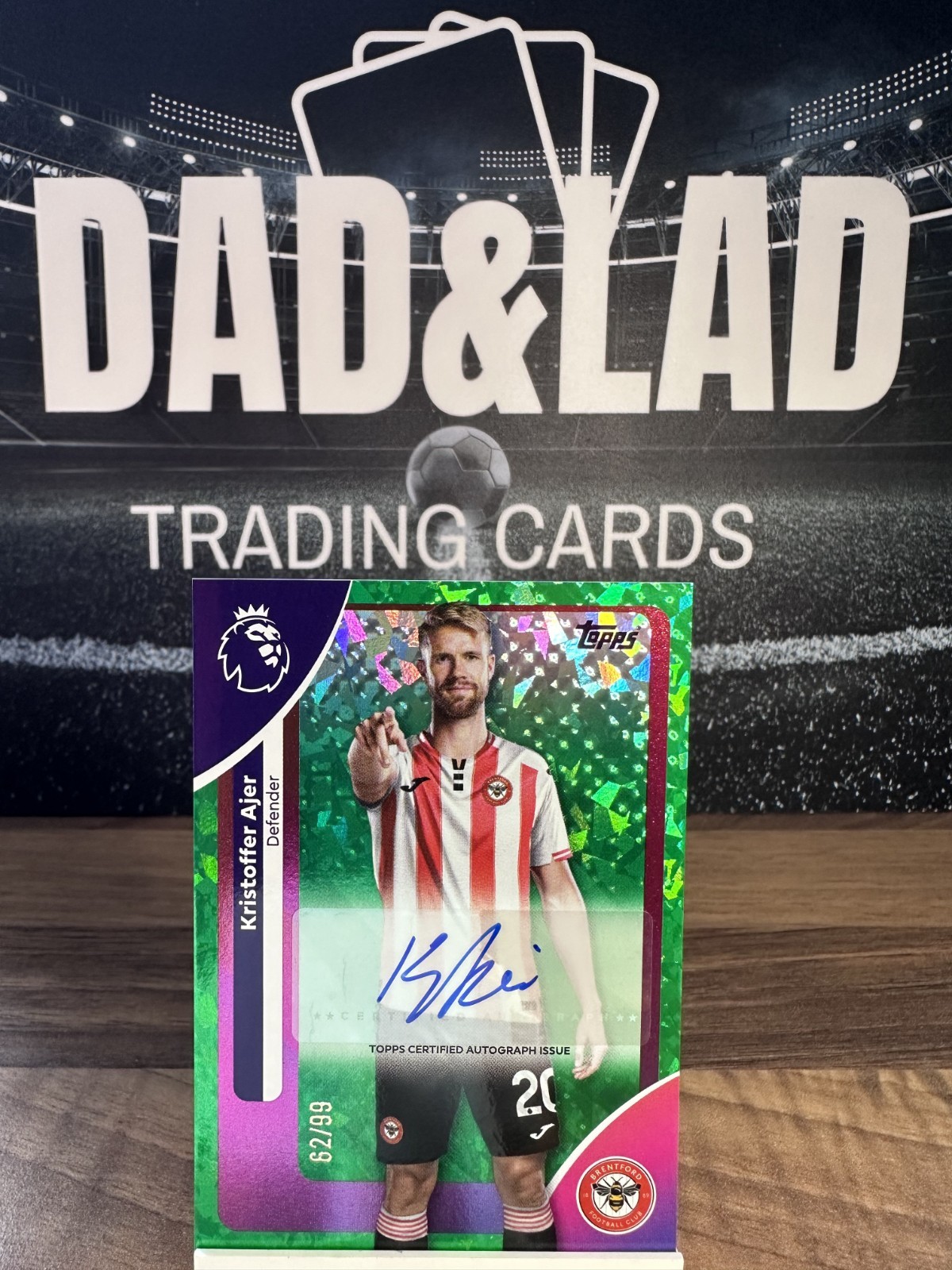Topps Premier League 2026 Kristoffer Ajer Brentford #AC-KA Auto Green 62/99 for sale on Ebay