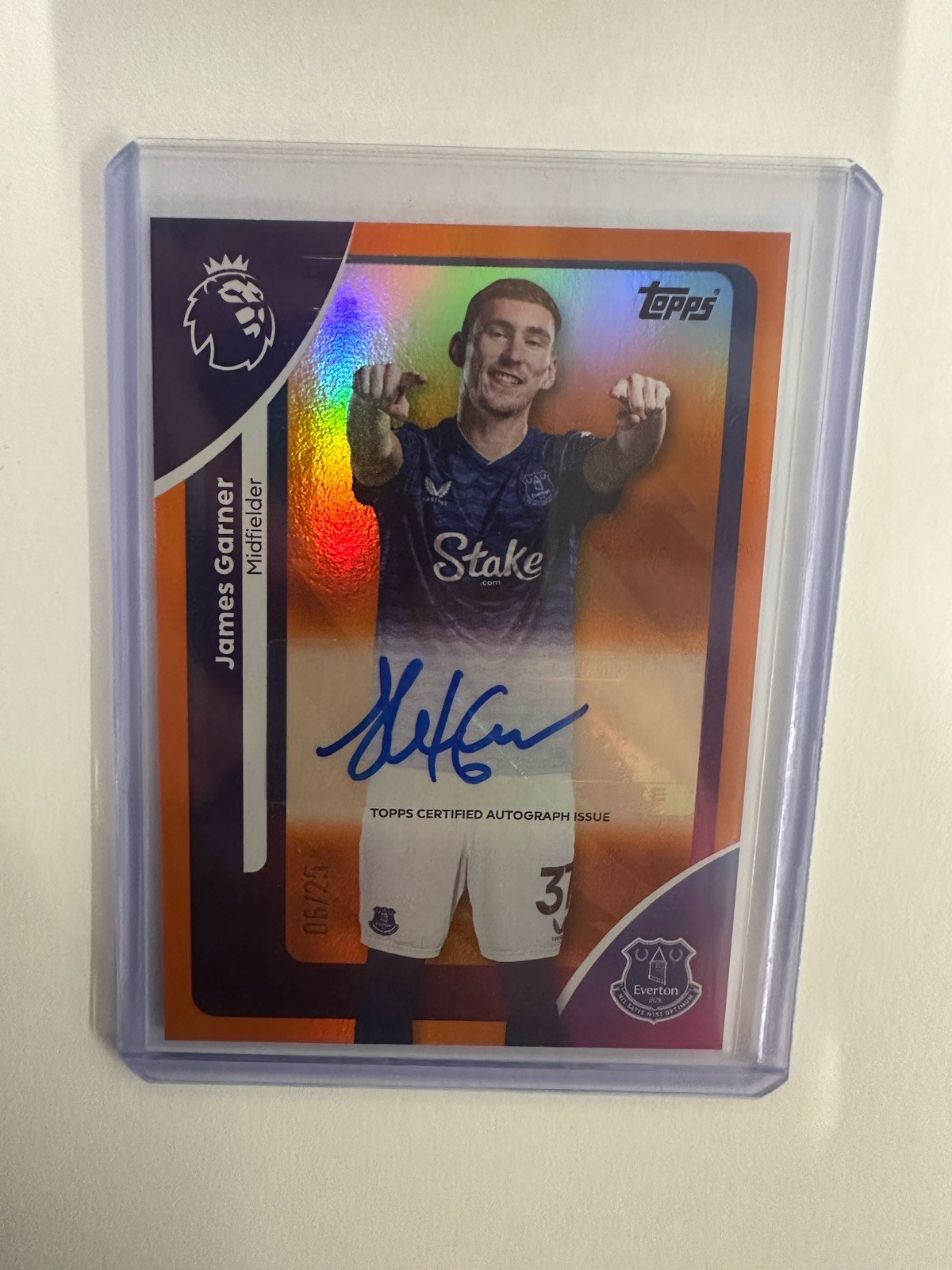 Topps Premier League 2026 James Garner Auto /25 Orange Everton for sale on Ebay