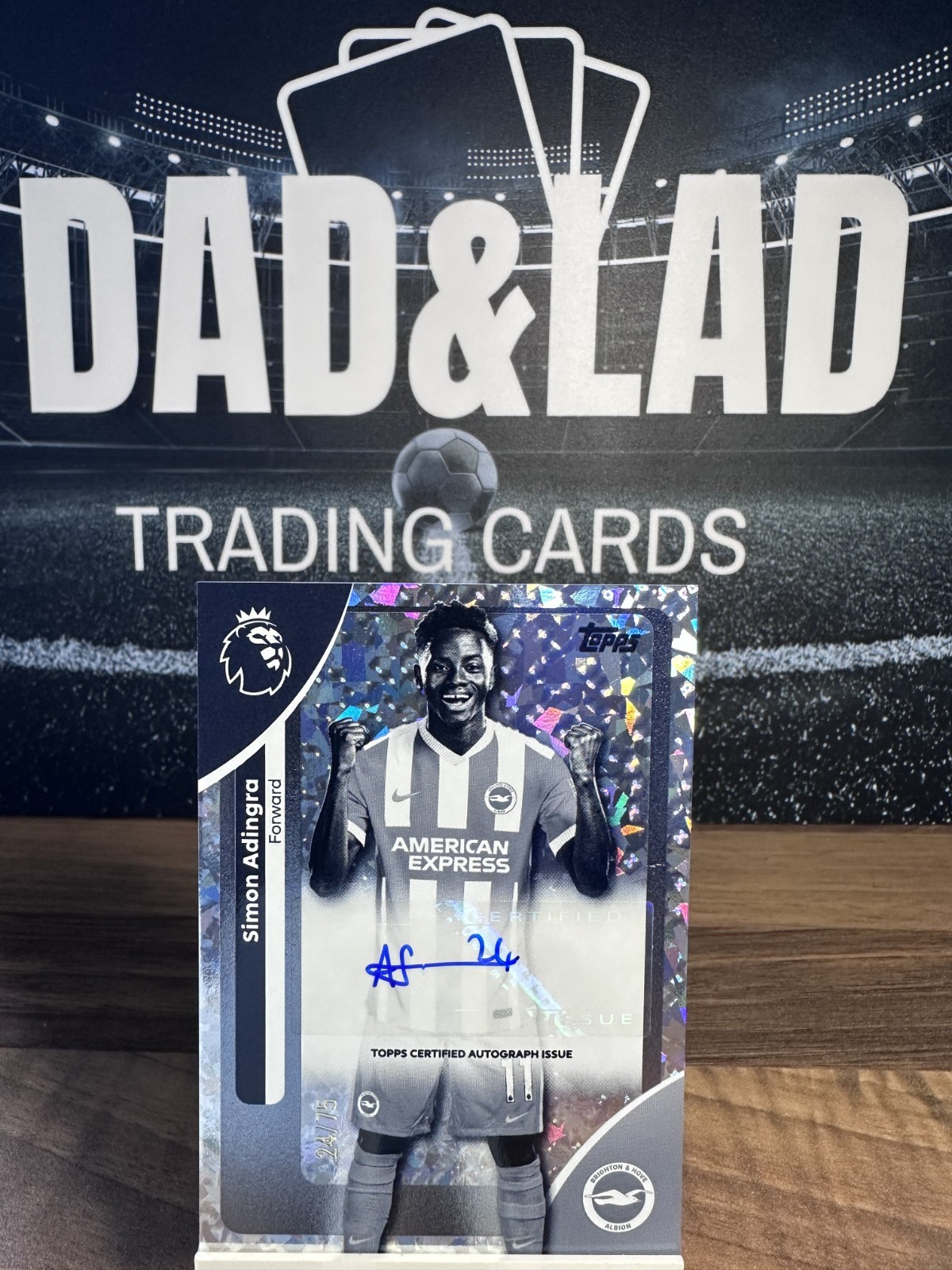 Topps Premier League 2026 Simon Adingra Brighton Auto B&W Parallel 24/75 for sale on Ebay