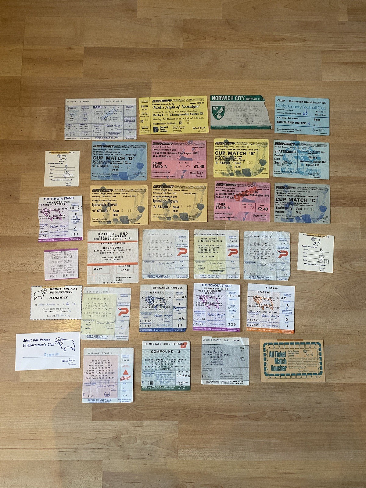 JOB LOT OF FOOTBALL DERBY COUNTY TICKET /1986/1977/1979/1976/1981/1995/1990/1991 for sale on Ebay