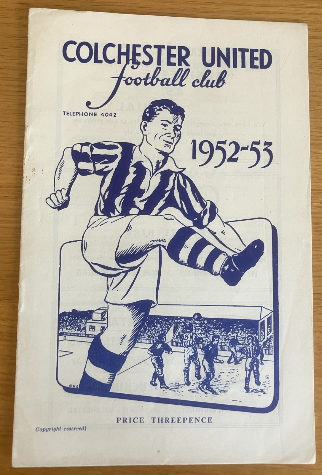 Colchester United v Ipswich Town 23rd August 1952 for sale on Ebay