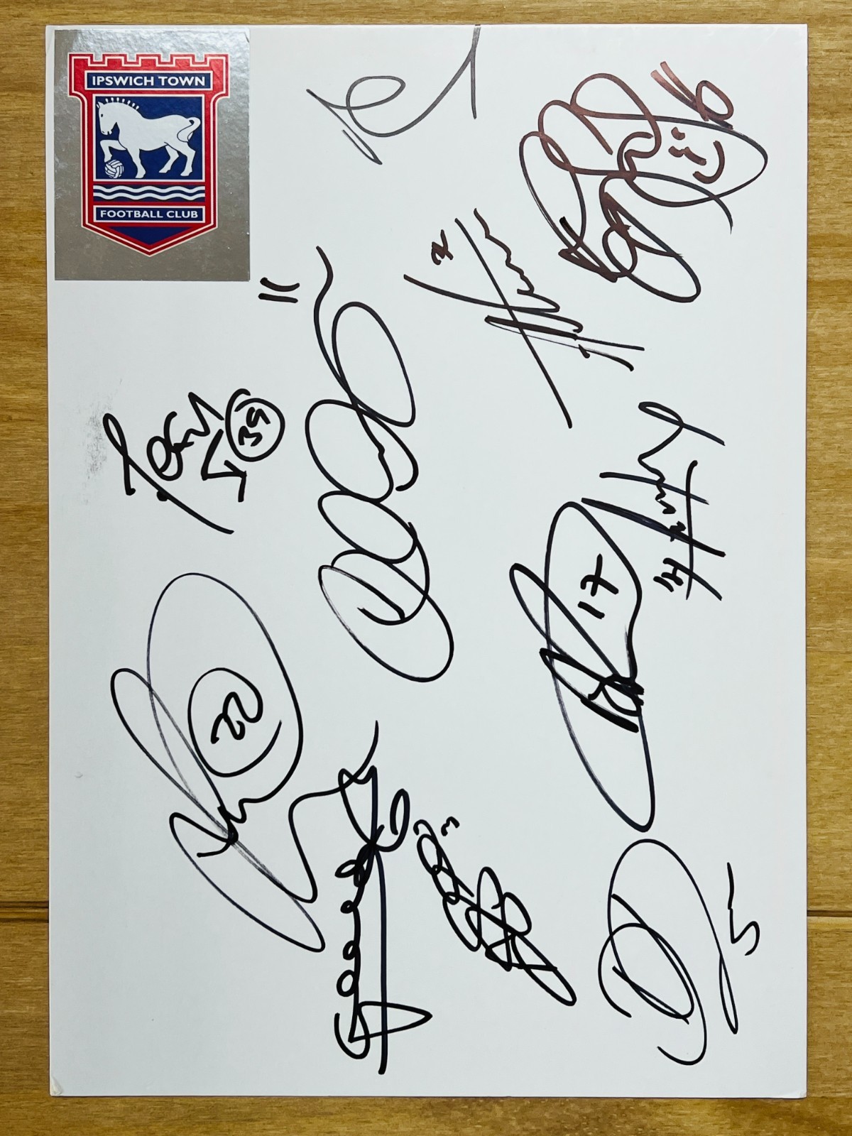 Hand Signed A4 Team Sheet - Ipswich Town FC 2011/12 season - 11 signatures for sale on Ebay