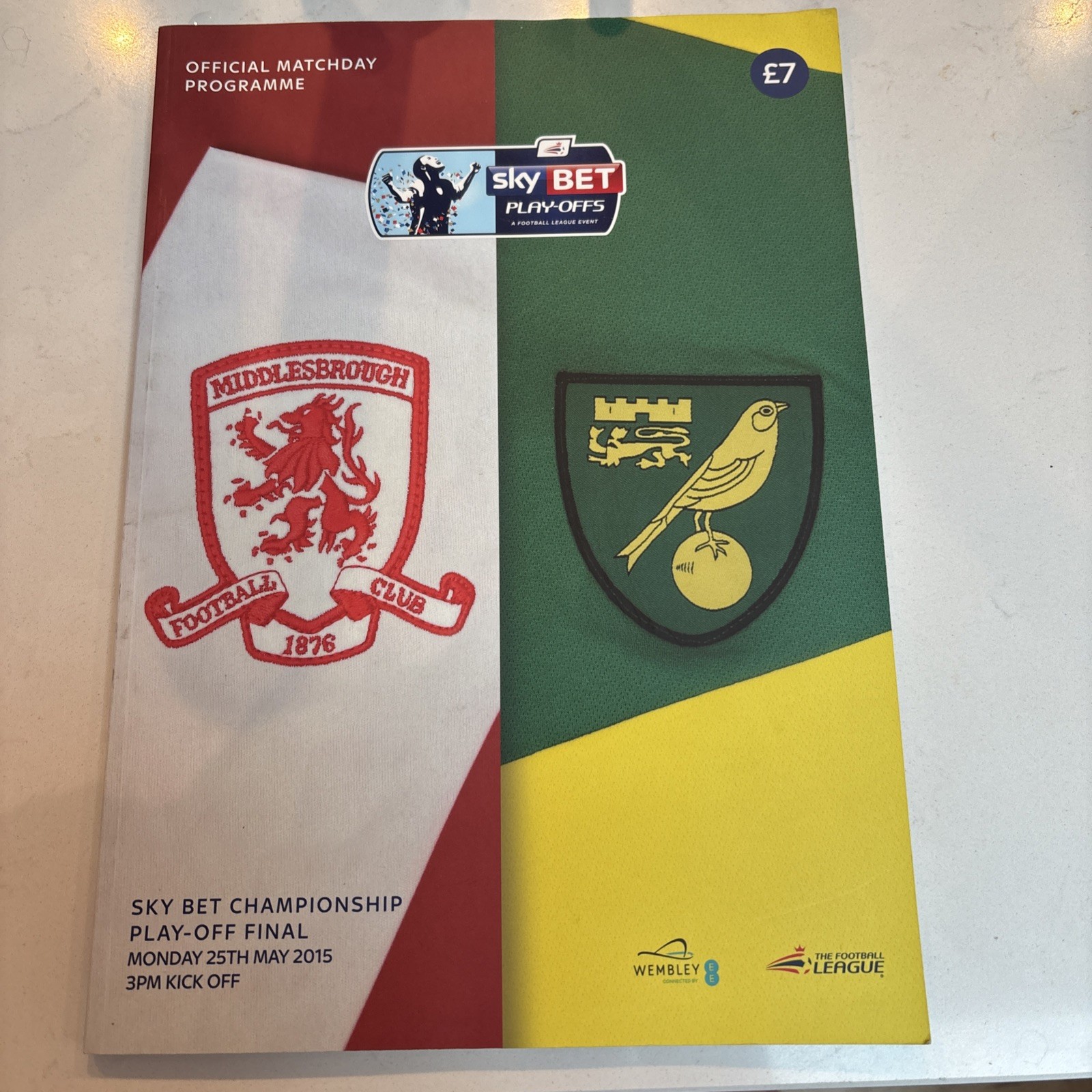 Official Match Day Programme 2015 Playoff Final & Ticket Norwich V Middlesbrough for sale on Ebay