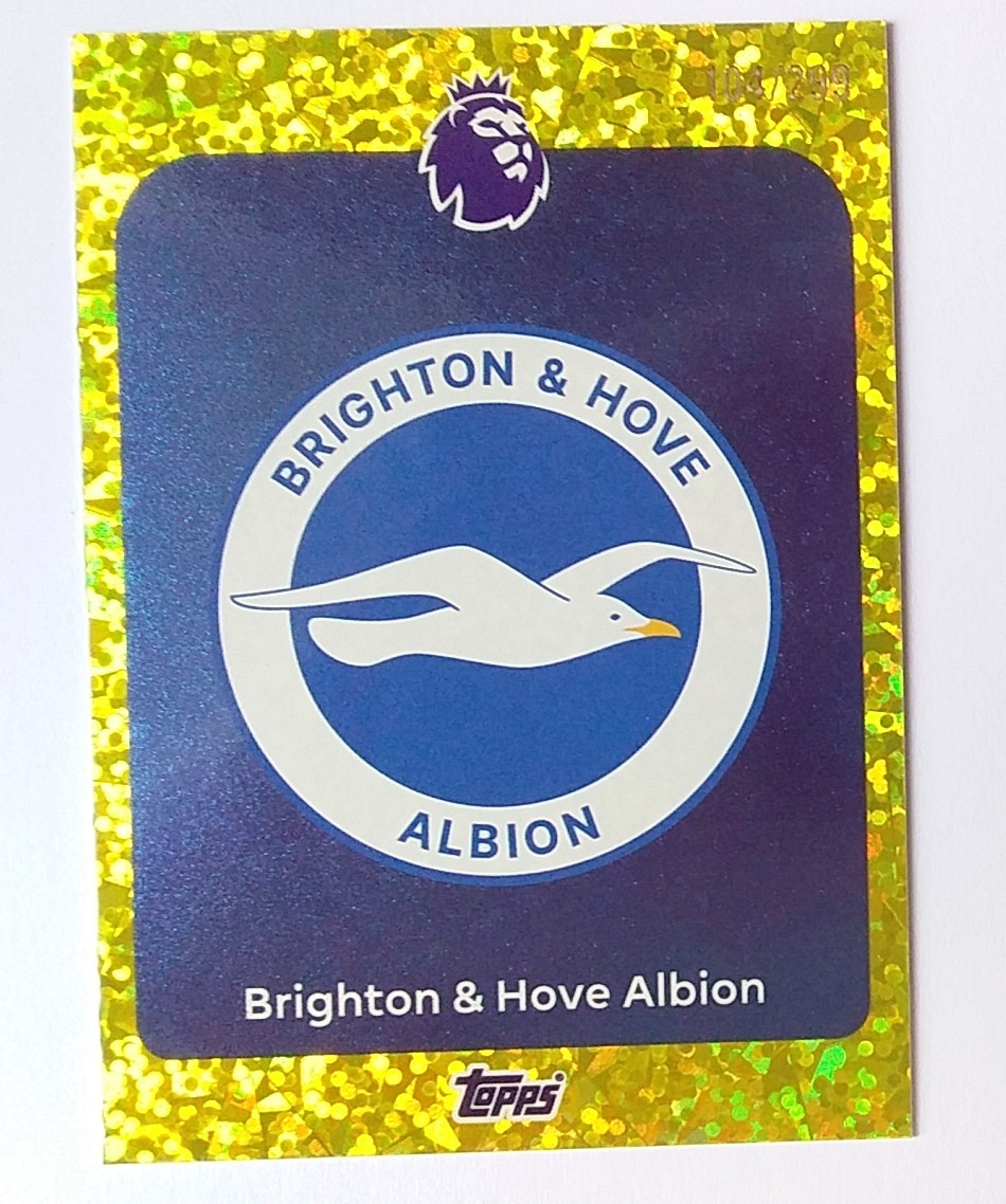 Topps Premier League 2026 - Brighton Team Badge - Yellow Sparkle 104/299 MINT for sale on Ebay