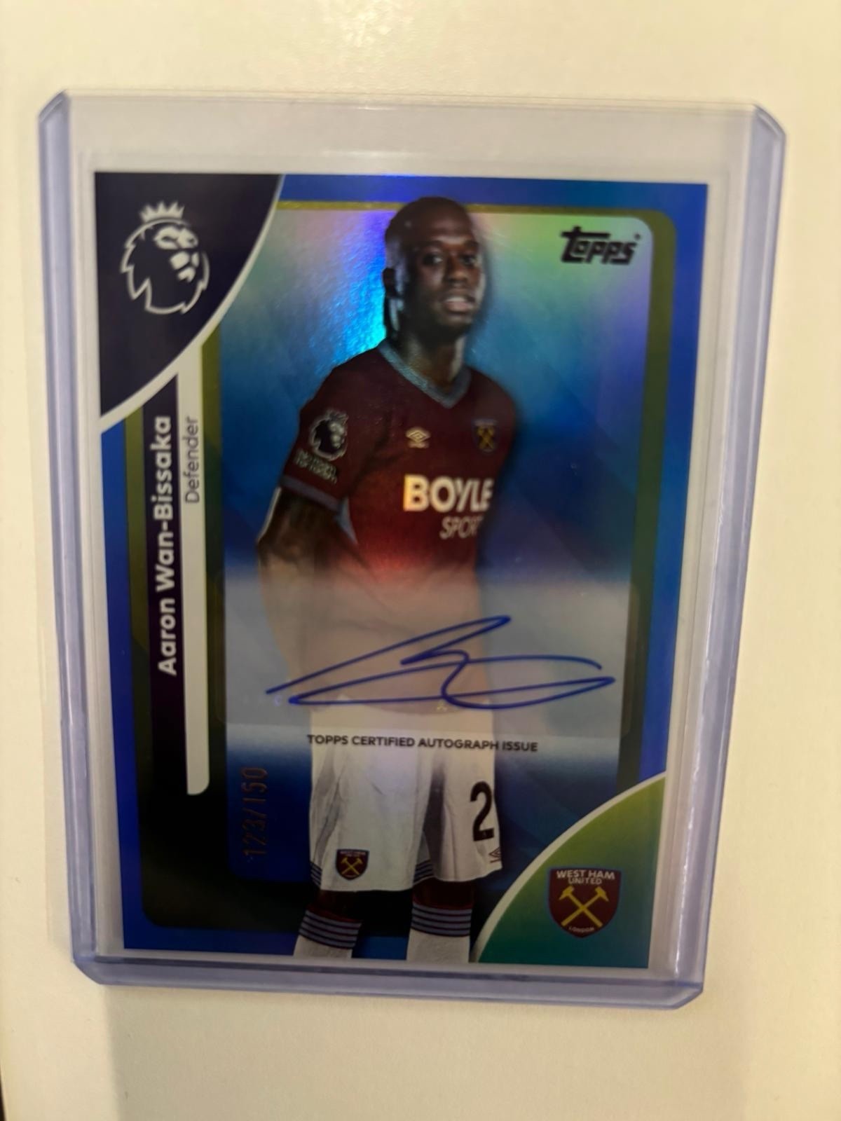 Topps 2026 Premier League Aaron Wan-Bissaka Auto /150 Blue West Ham for sale on Ebay