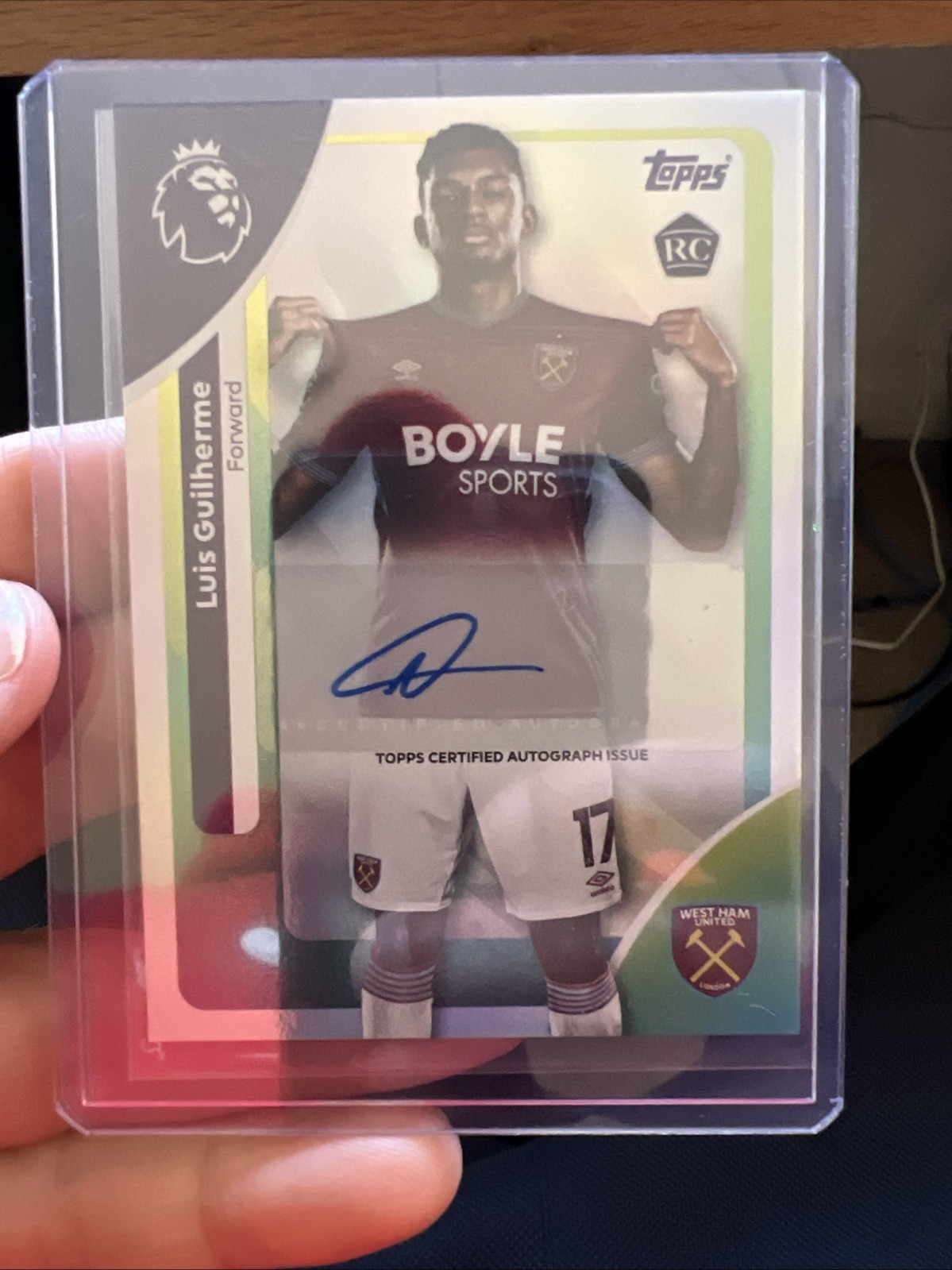 Topps 2026 Premier League Luis Guilherme Autograph Rookie Card West Ham for sale on Ebay