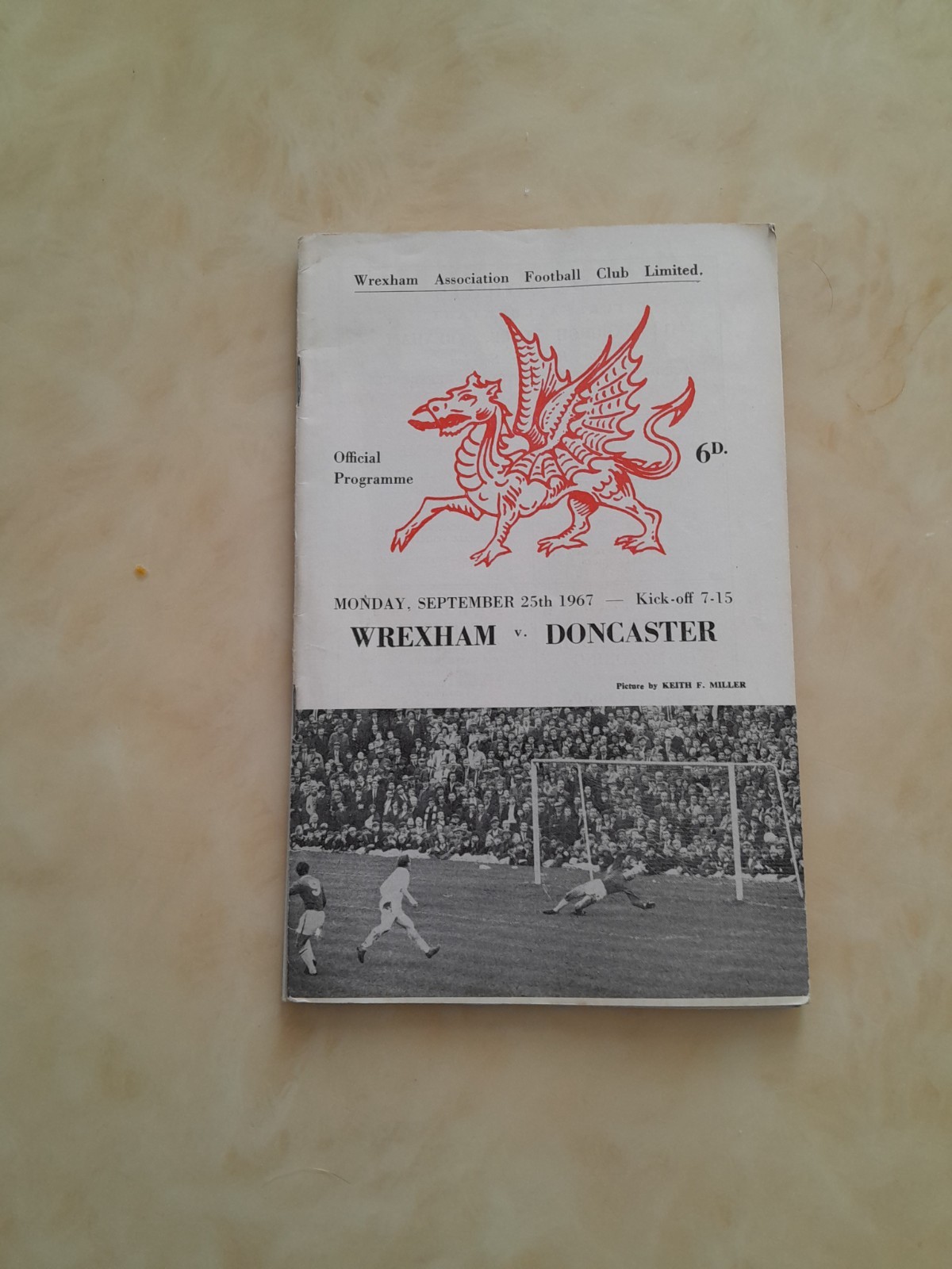 WREXHAM V DONCASTER ROVERS ( MONDAY 25TH SEPTEMBER 1967 ) for sale on Ebay