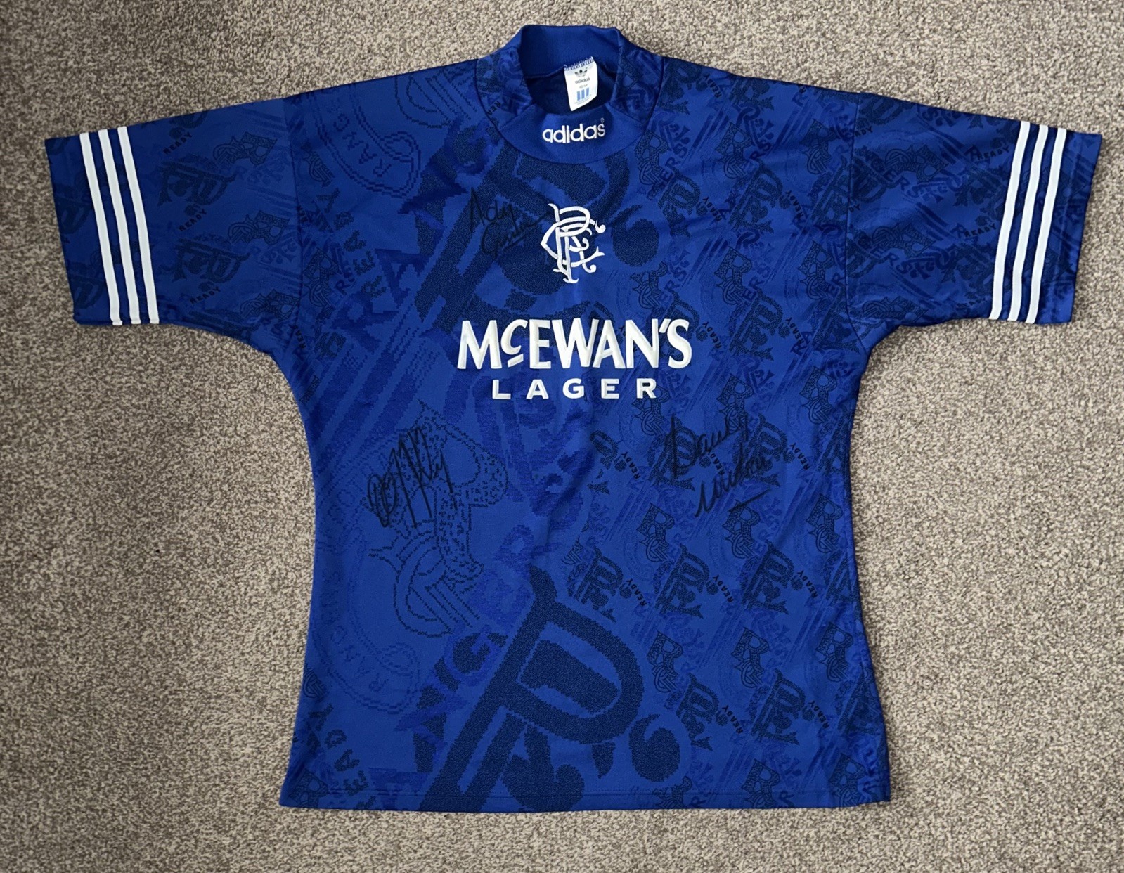 Original Glasgow Rangers 1994/1995/1996 Adidas Large Home Football Shirt SIGNED for sale on Ebay