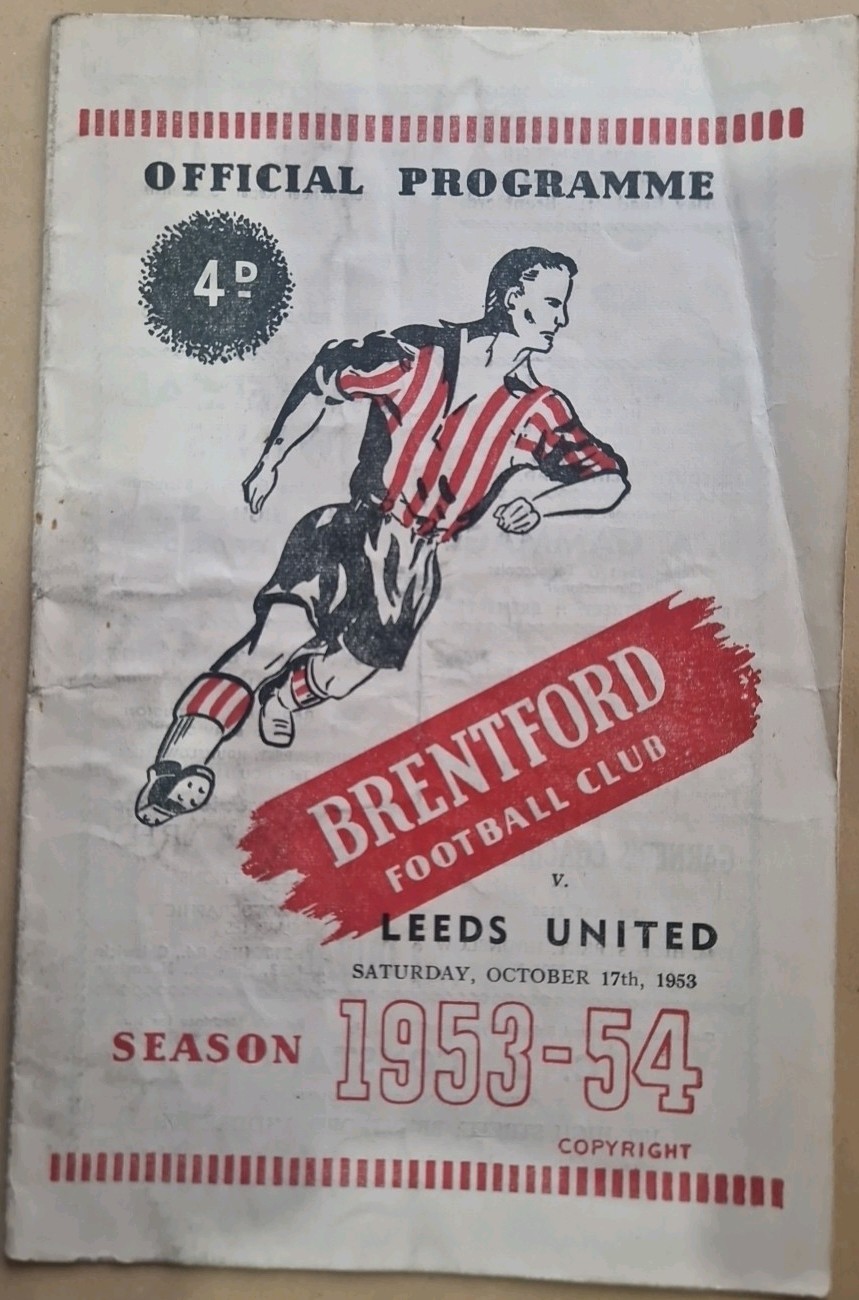 BRENTFORD v LEEDS UNITED FOOTBALL PROGRAMME 1953-54 for sale on Ebay
