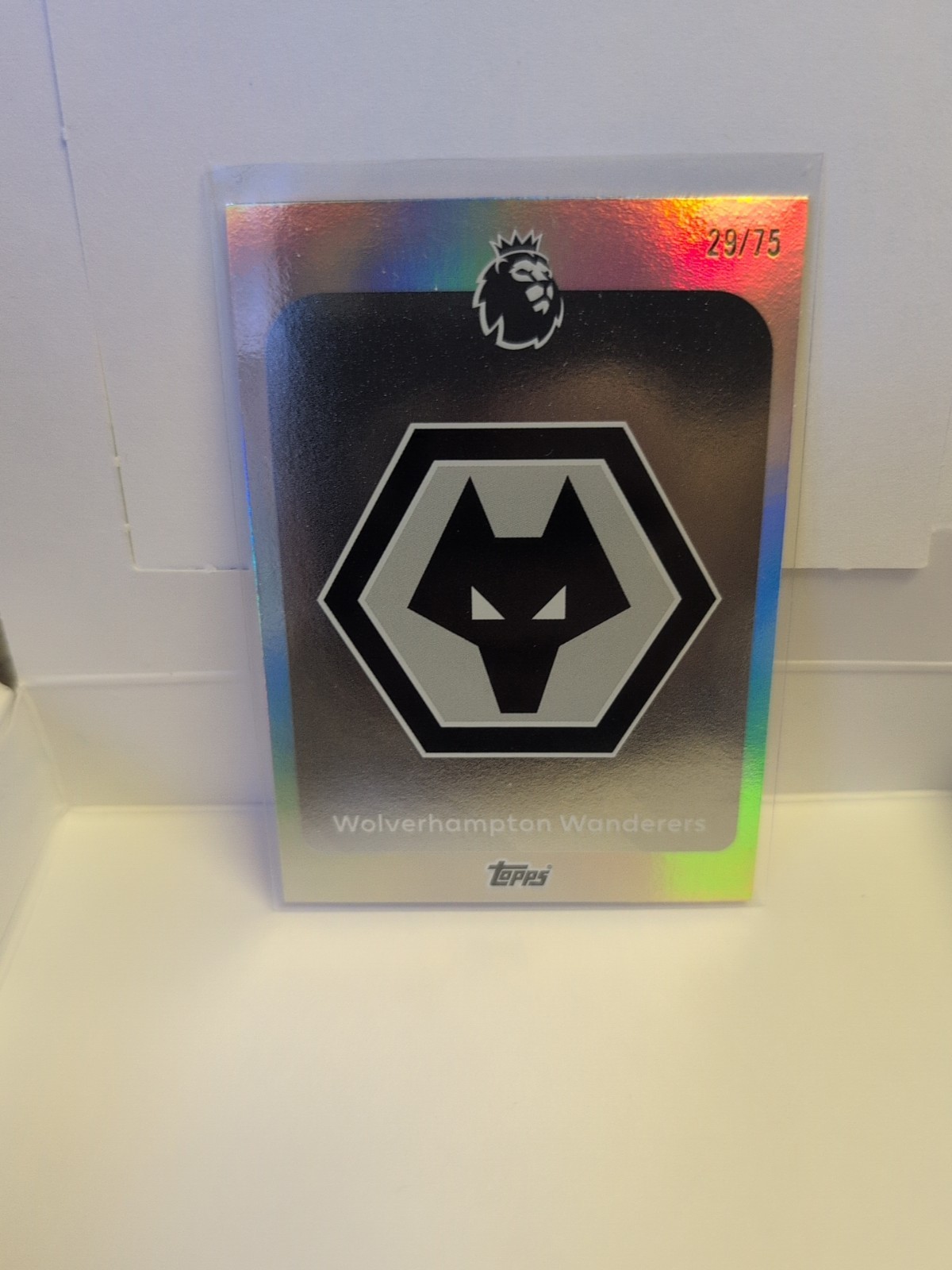 Topps Premier League Wolverhampton Wonderers Badge 29/75 Wolves Numbered Card for sale on Ebay