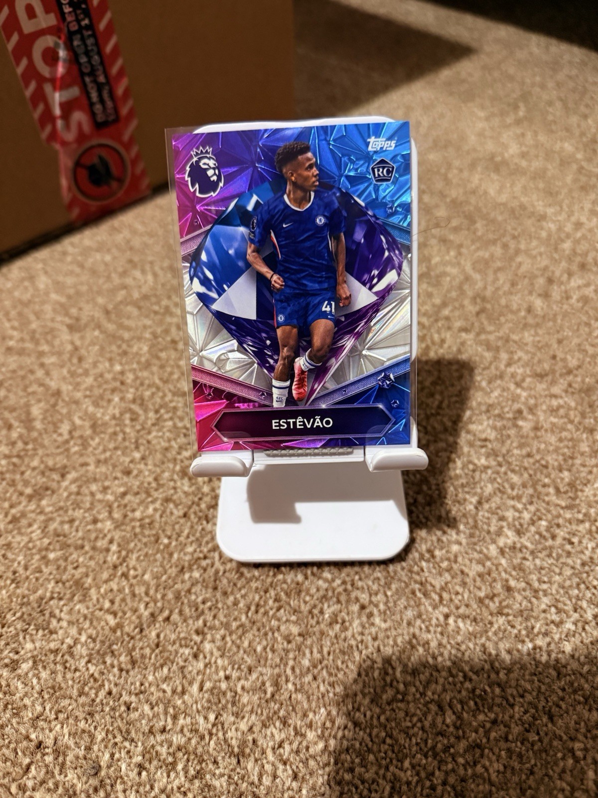 Topps Premier League Estevao Diamond Rookie Card Chelsea for sale on Ebay