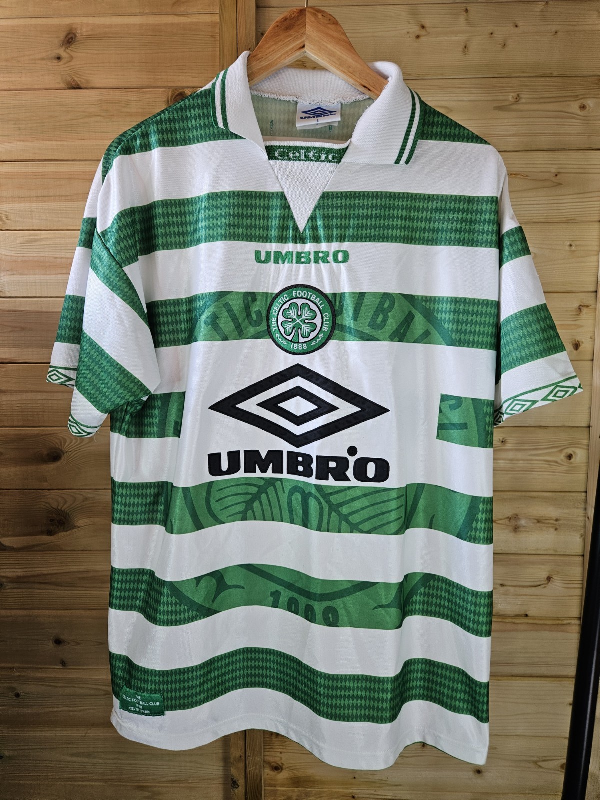 Rare Original Glasgow Celtic 1997/1999 Home Shirt LARGE UMBRO  for sale on Ebay