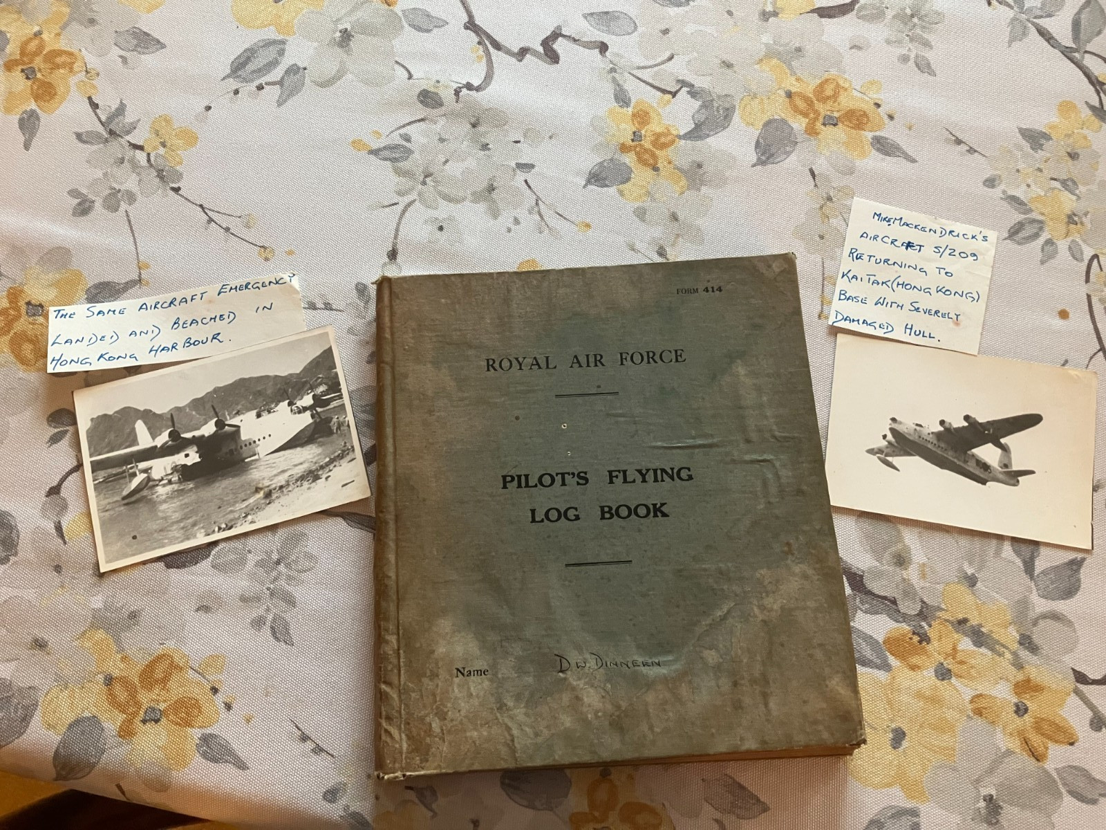 WW2 RAF Pilot's (Navigator) Flying Log Book Anson, Sunderland 2 photos Hong Kong for sale on Ebay
