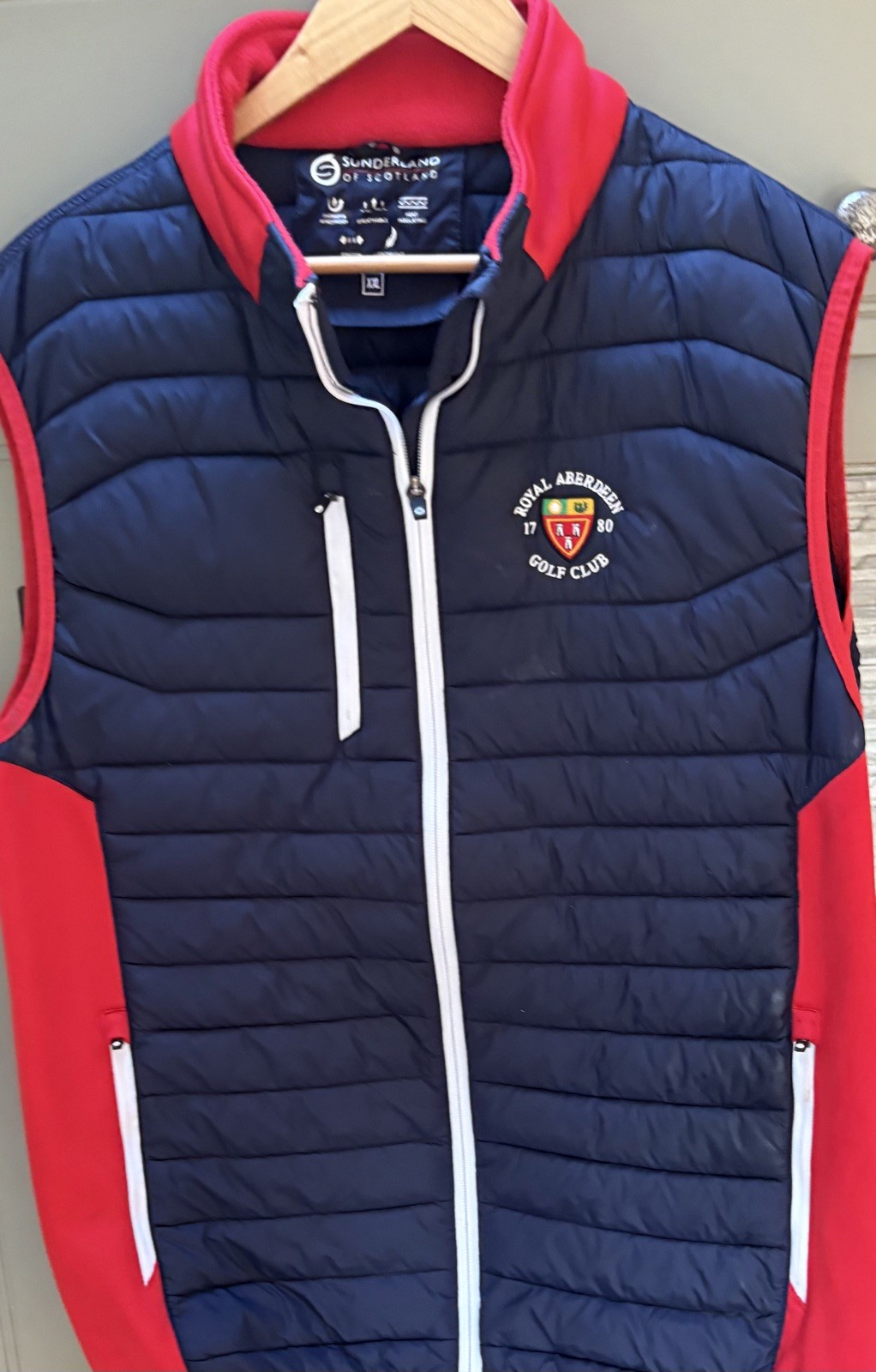 Sunderland Royal Aberdeen Golf Gilet. Size XXL 48-50 Inch blue Red ExcCondition  for sale on Ebay