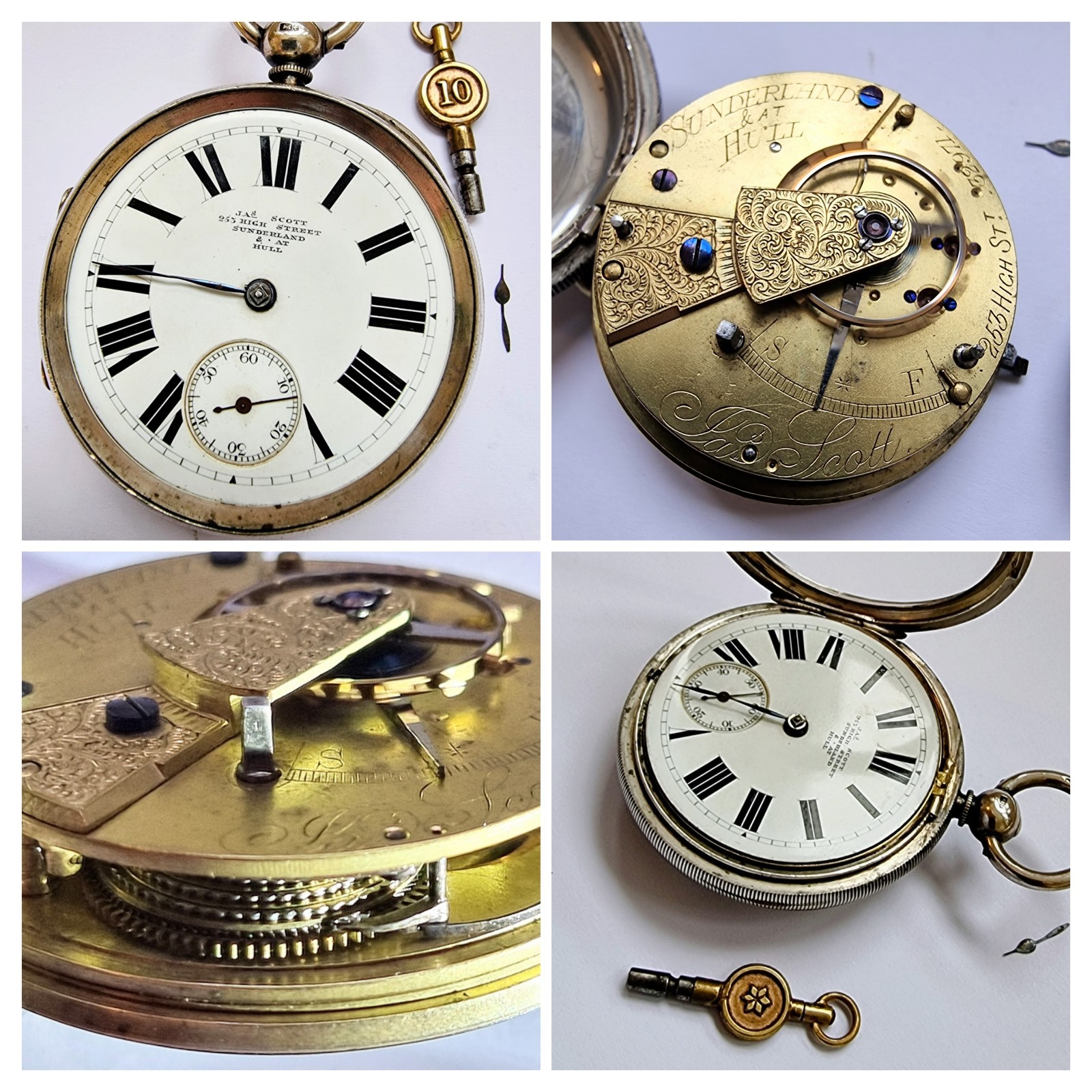 James Scott Sunderland 1880 Sterling Silver Cased Fusee Pocket Watch - Running for sale on Ebay