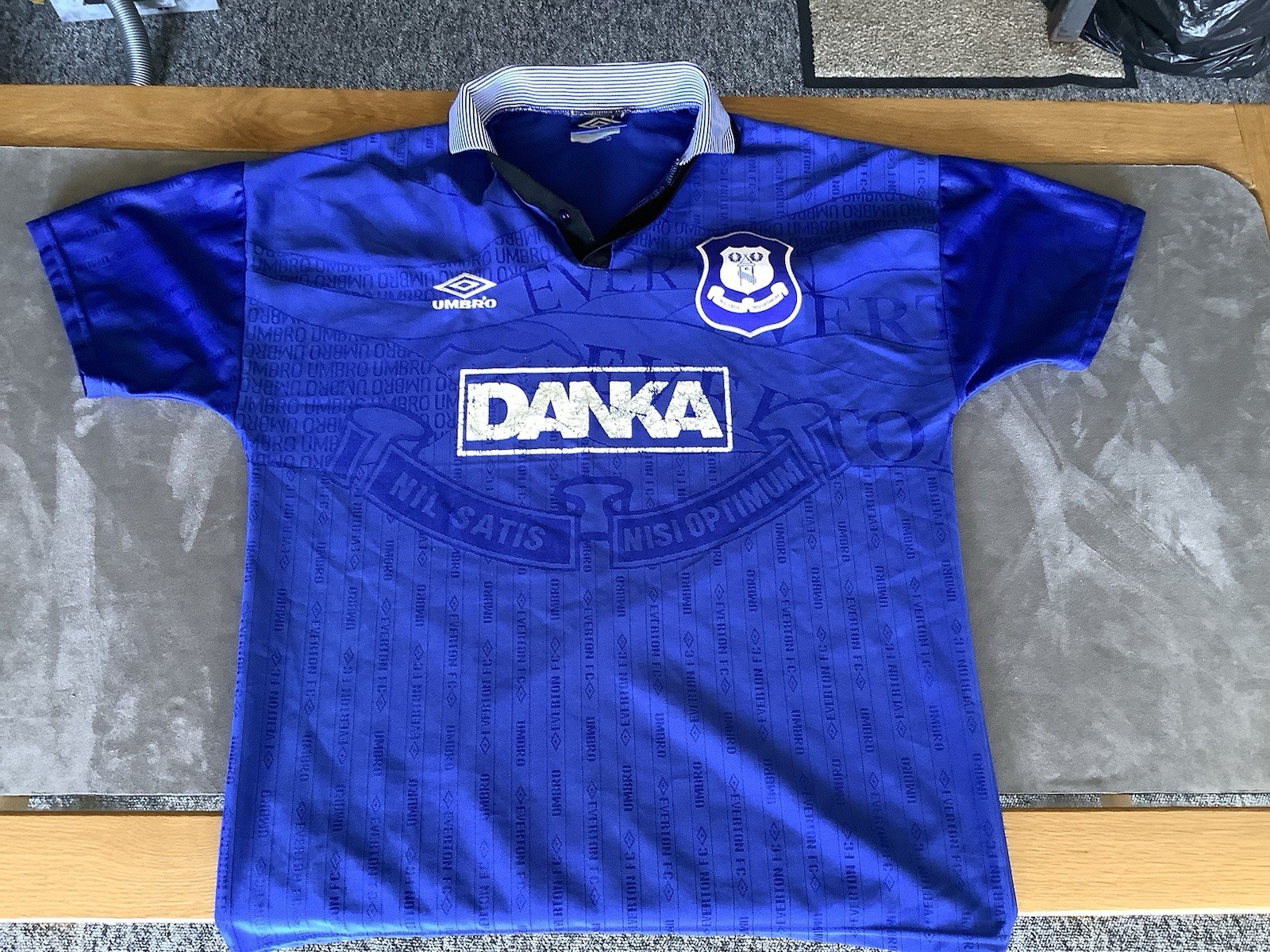 Everton Umbro Home football shirt 95 DANKA Umbro Kit L for sale on Ebay