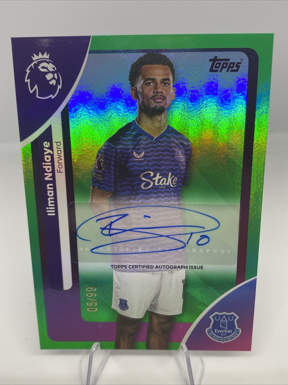 Topps Premier League Everton Iliman Ndiaye Auto 05/99 for sale on Ebay