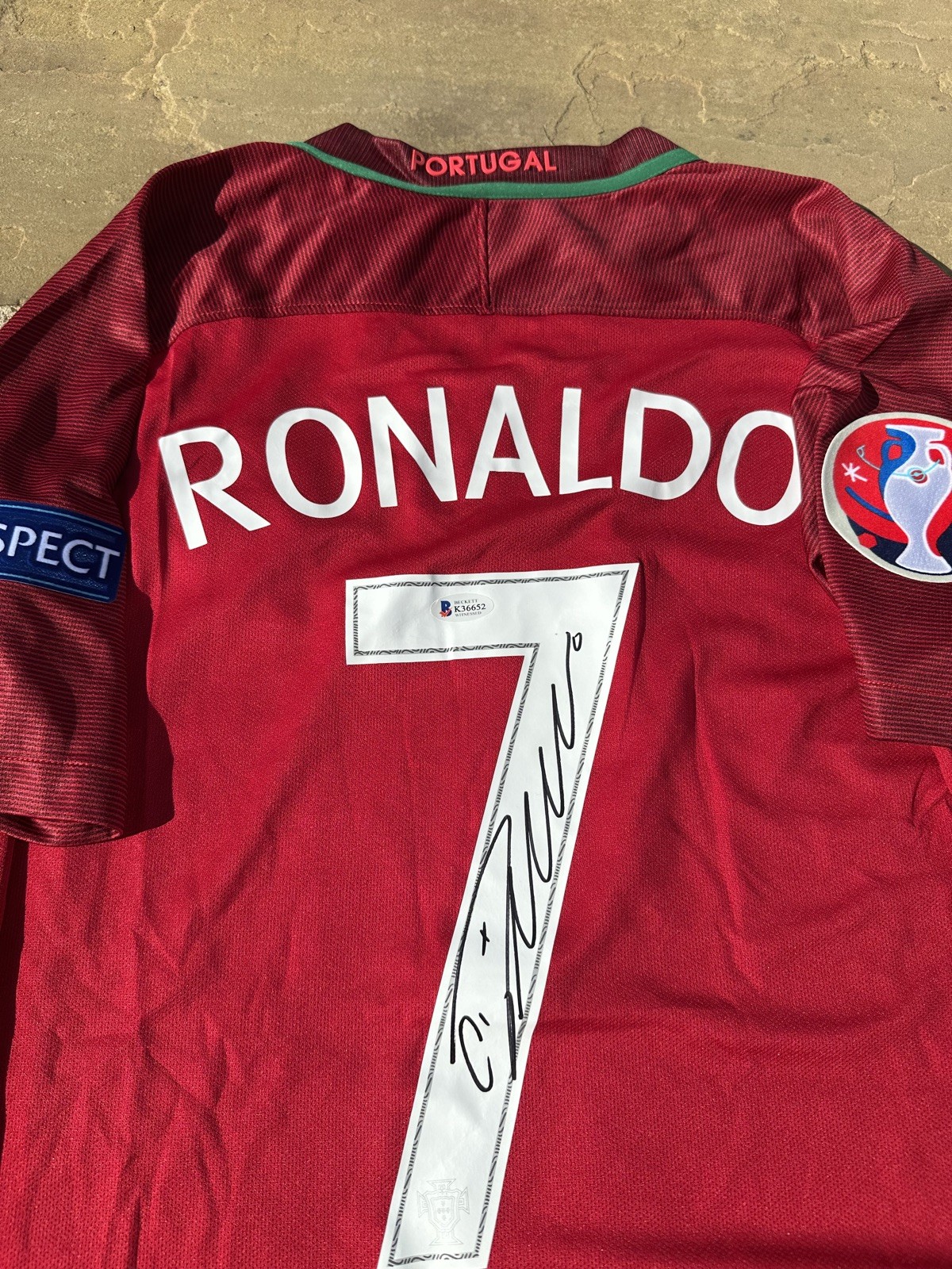 Cristiano Ronaldo Signed Portugal euro final Shirt Beckett BAS Witnessed for sale on Ebay