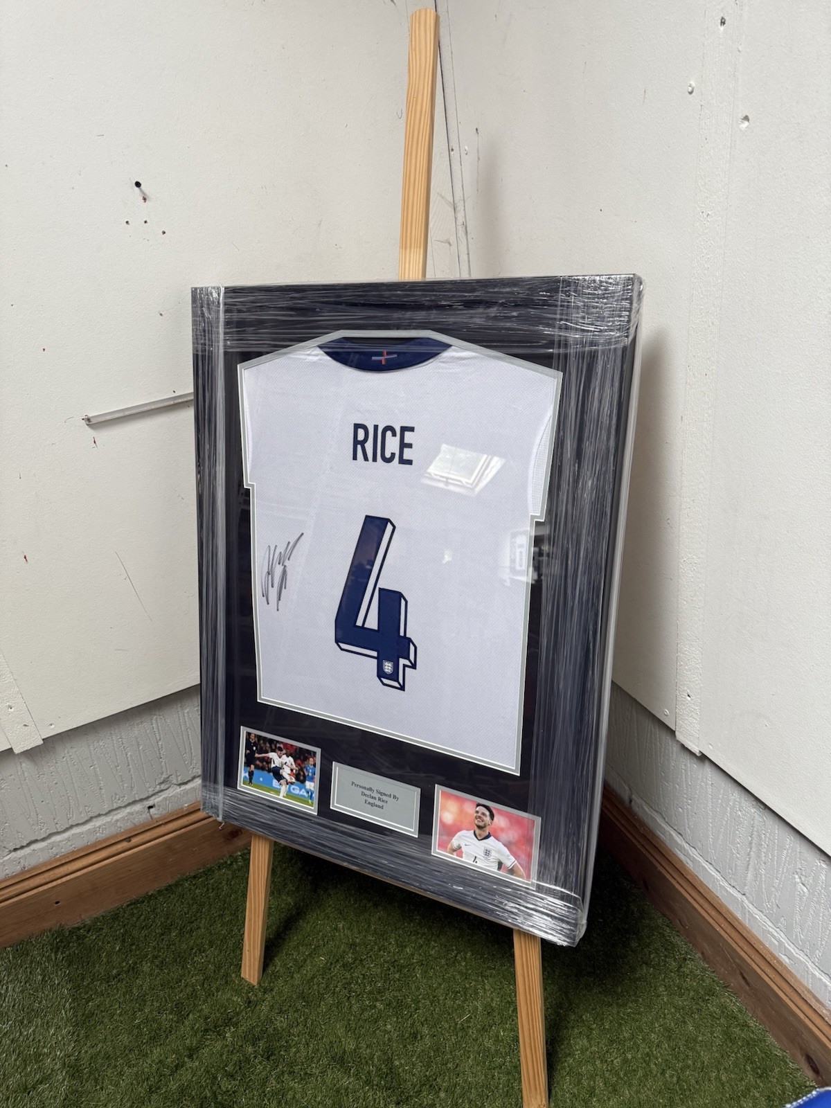 Deluxe Framed Declan Rice Hand Signed England  Shirt With COA for sale on Ebay