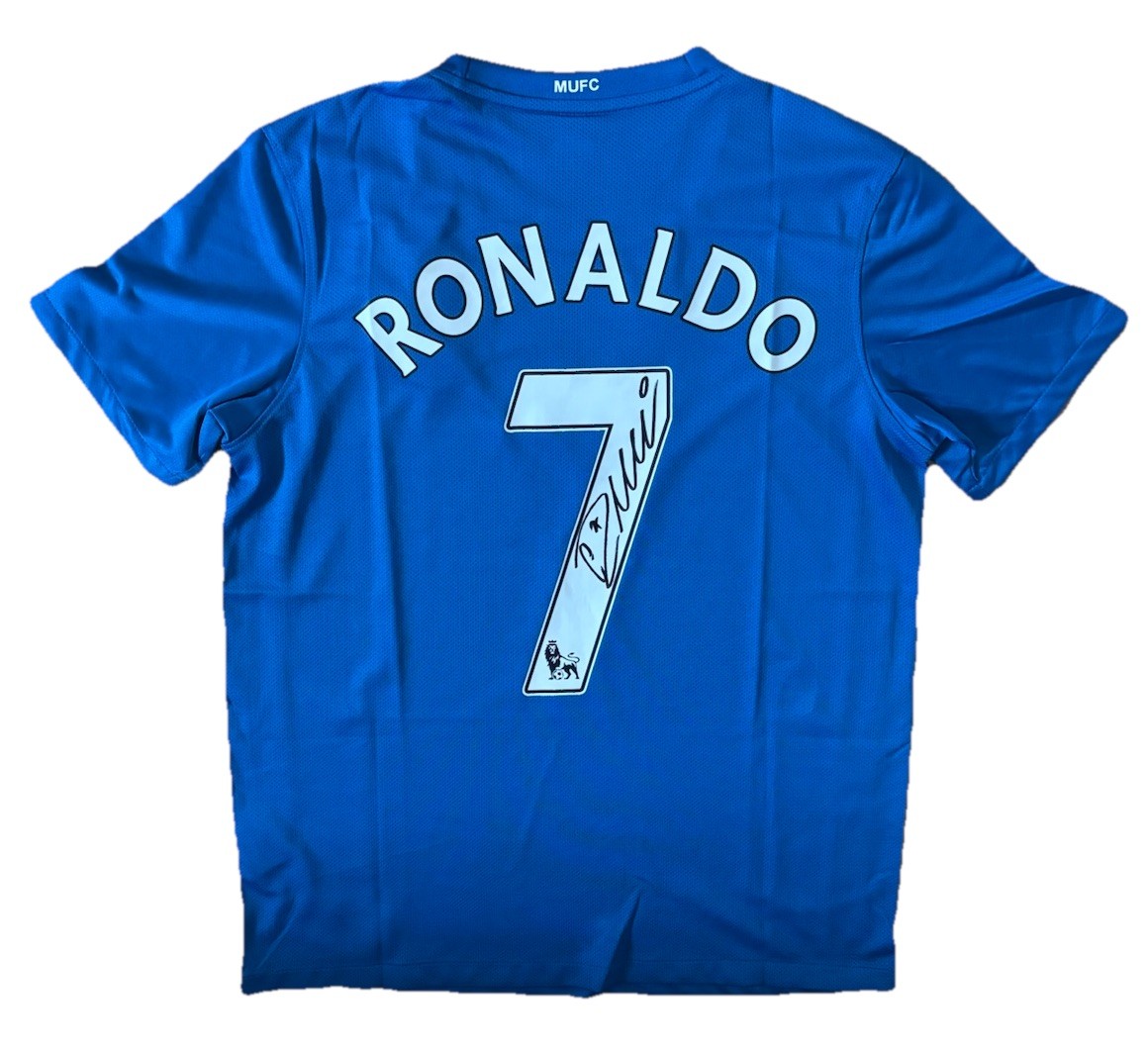 CRISTIANO RONALDO Signed OFFICIAL RETRO Man Utd Jersey Away Football RARE*COA for sale on Ebay