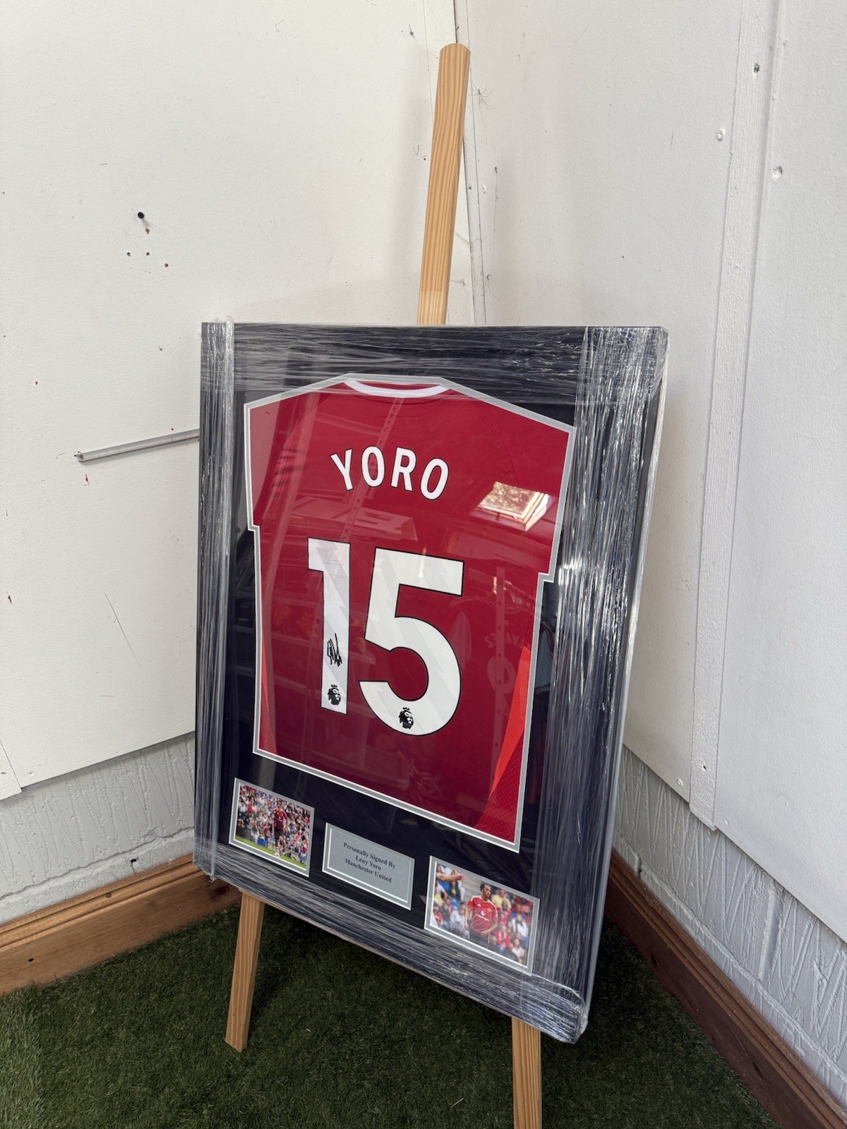 Leny Yoro Hand Signer Manchester United shirt 24/25 With COA and Proof for sale on Ebay
