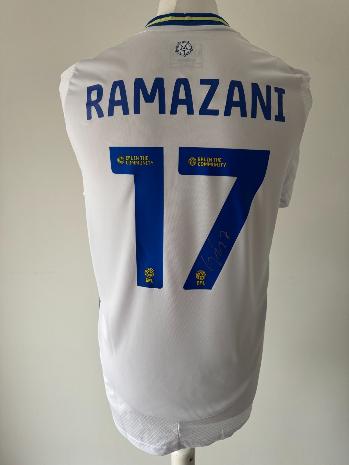 Signed LARGIE RAMAZANI Shirt - Leeds United  - PROOF/COA - Belgium Valencia for sale on Ebay