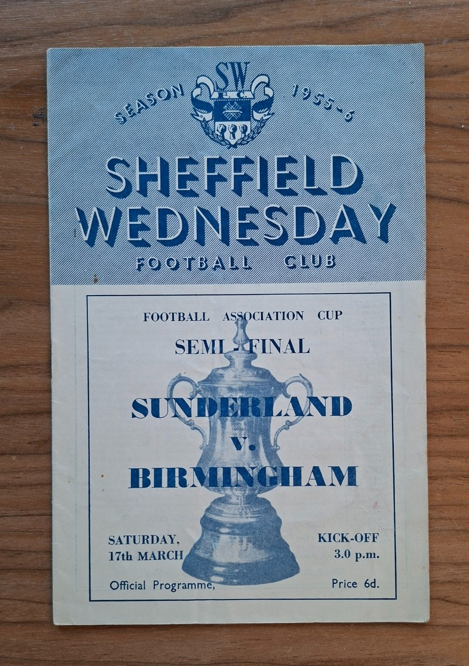 1956 - Sunderland v Birmingham City, FA Cup Semi-Final Match Programme. for sale on Ebay