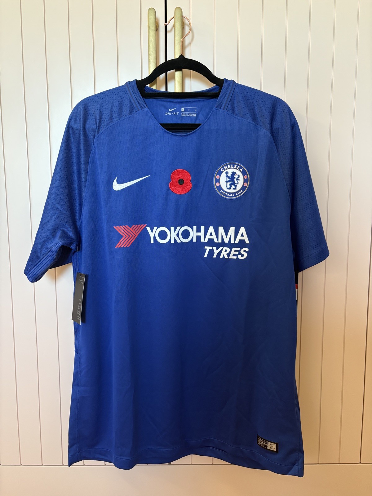 UNIQUE Chelsea FC Home 17/18 / L / Nike / BNWT / Authentic / Remembrance edition for sale on Ebay