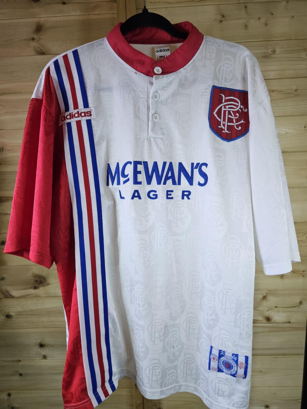 Rare Original Glasgow Rangers 1996/1997 AWAY Shirt XL ADIDAS  for sale on Ebay