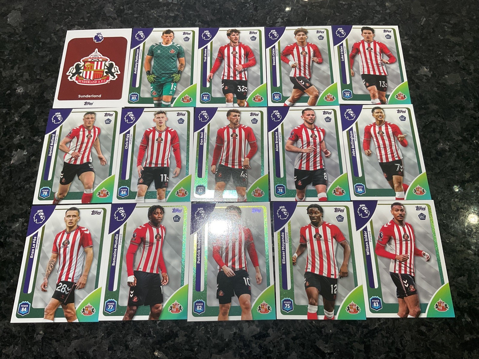SUNDERLAND COMPLETE BASE SET  Topps Premier League  25/26 Cards.  for sale on Ebay