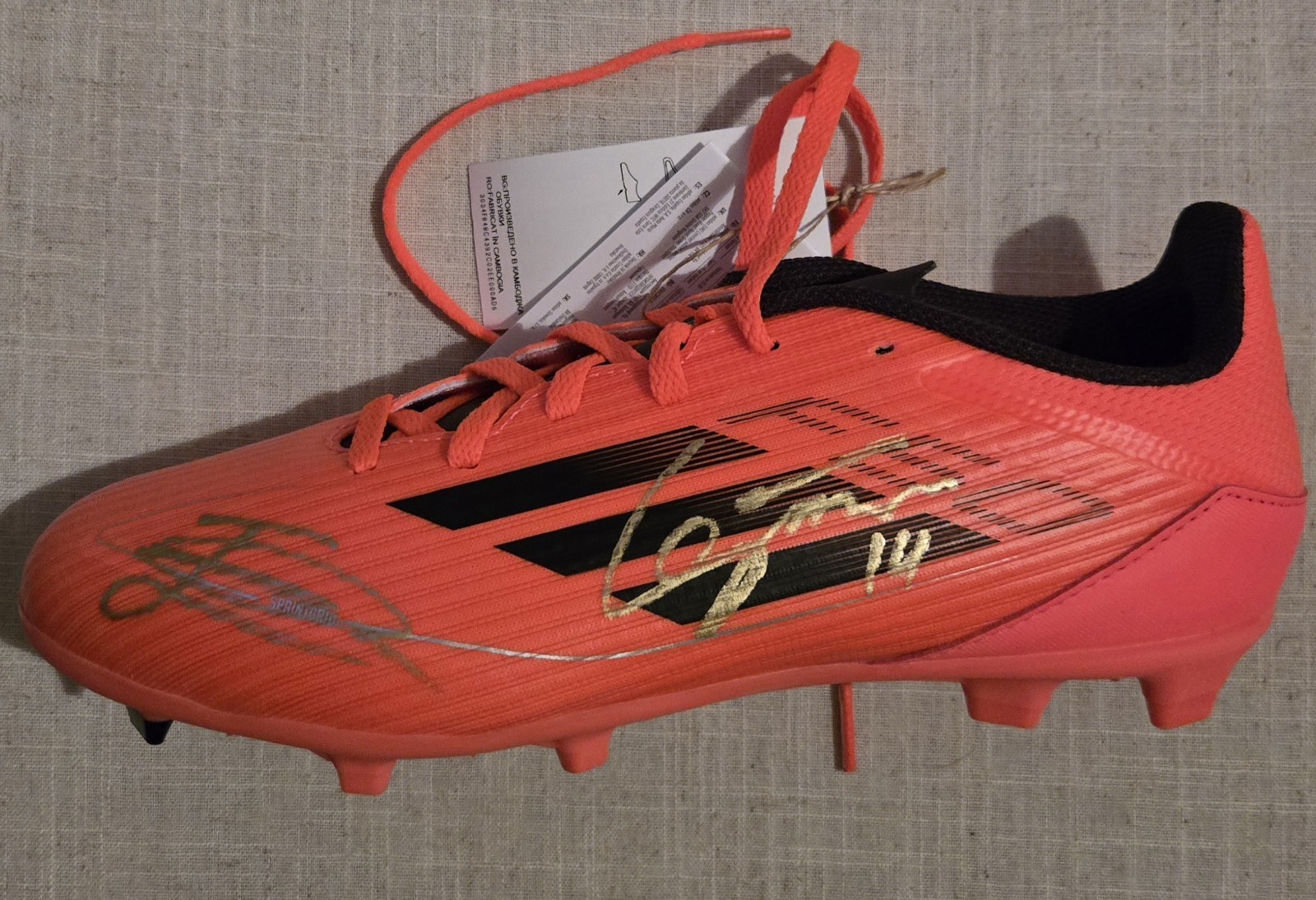 Genuine Hand Signed Adidas Boot - Eberechi Eze & Viktor Gyokeres, Arsenal for sale on Ebay
