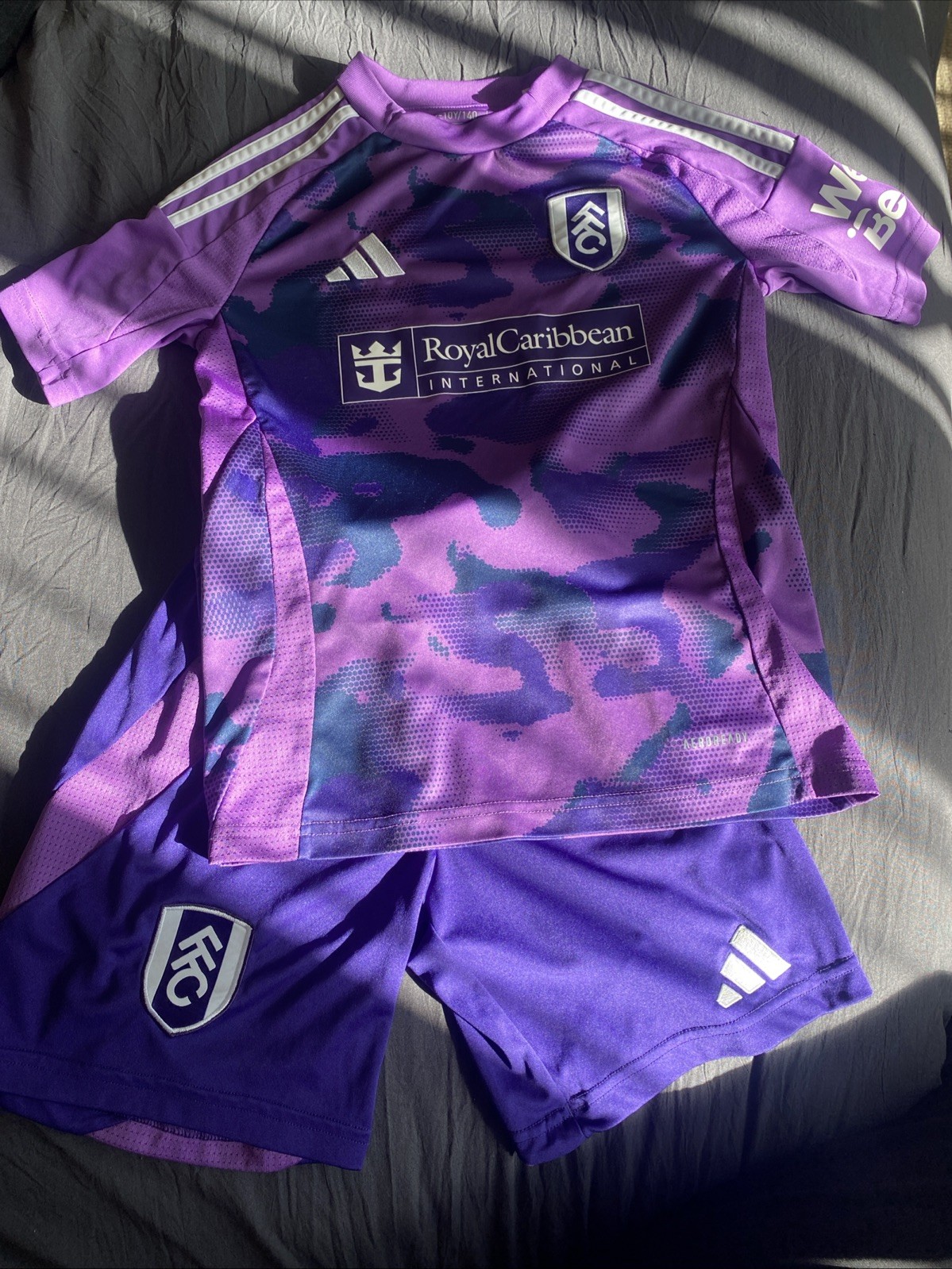 Fulham Junior Kit Shirt Jersey Shorts Adidas Purple Age 9-10 Years for sale on Ebay